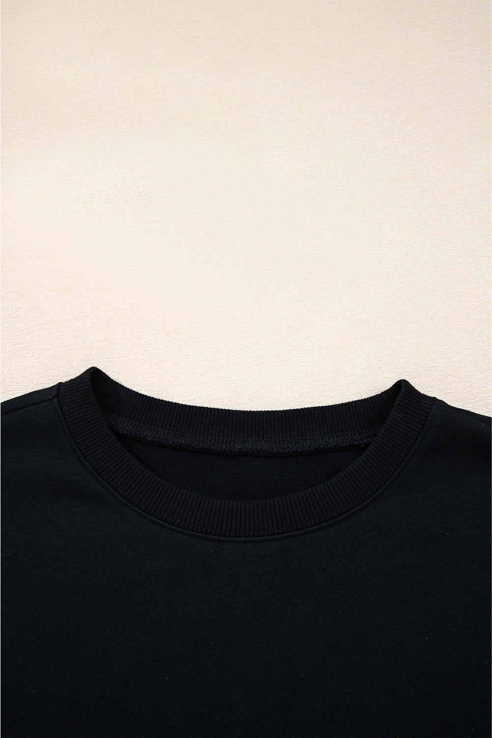 Black Preppy Striped Sleeve Loose Sweatshirt 