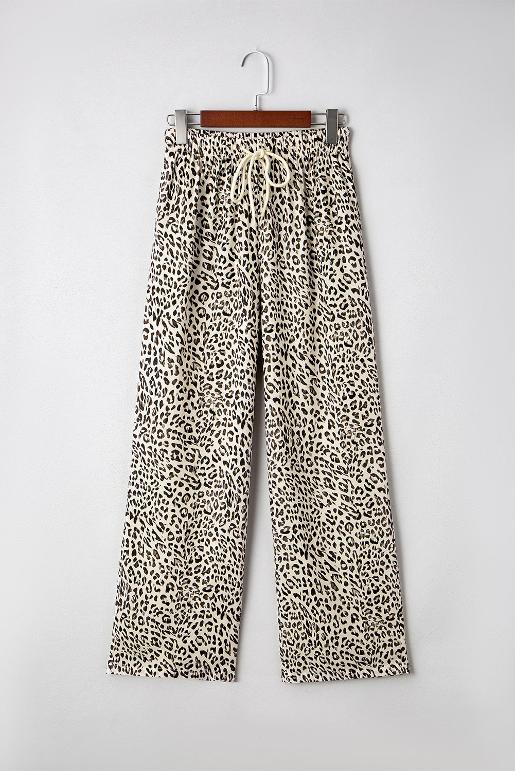 Brown Leopard Drawstring Loose Pants