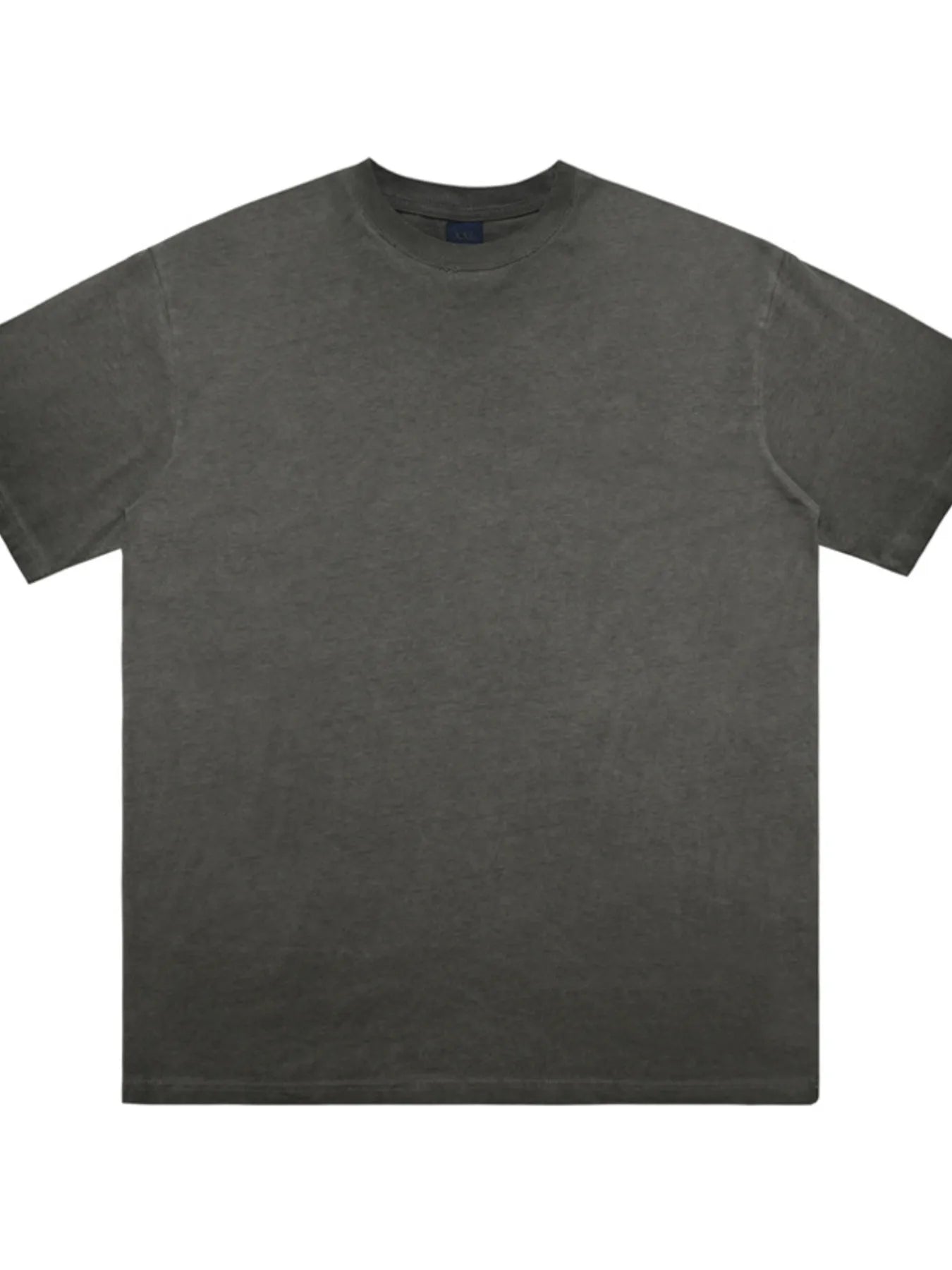 Plain dark gray t-shirt on a white background