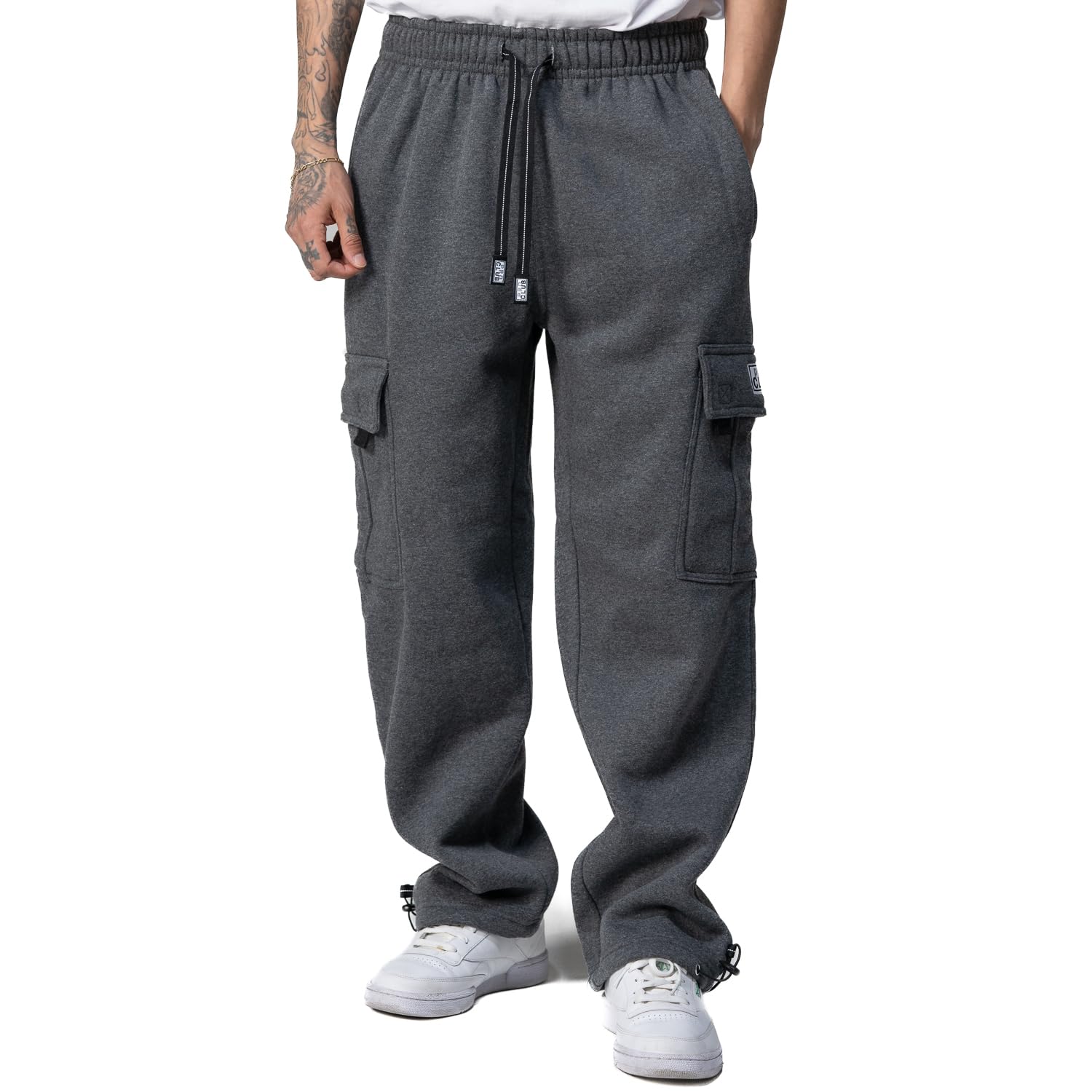 Pro Club Men's Heavyweight Fleece Cargo Pants, 3X-Large, Charcoal