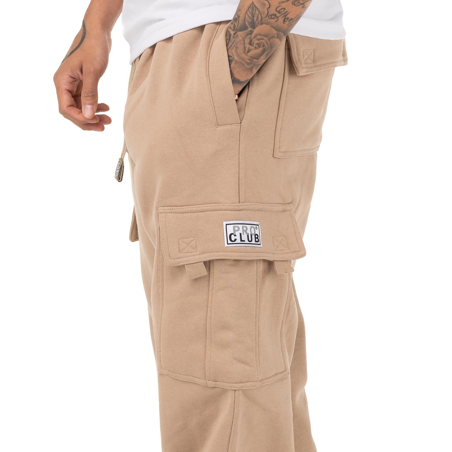 Pro Club Men's Heavyweight Fleece Cargo Pants, 3X-Large, Charcoal