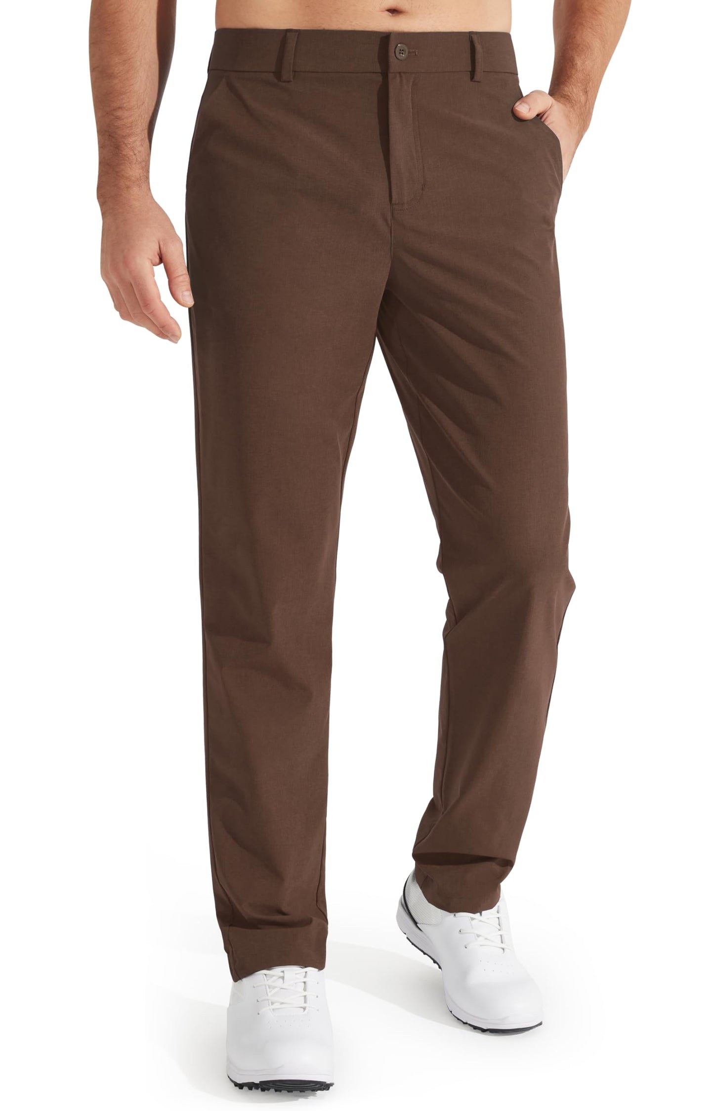 Libin Men's Golf Pants Classic Fit Stretch Work Dress Pants 32" Quick Dry Lightweight Business Casual Trousers Comfort Water Resistant, Black, 33W x 32L