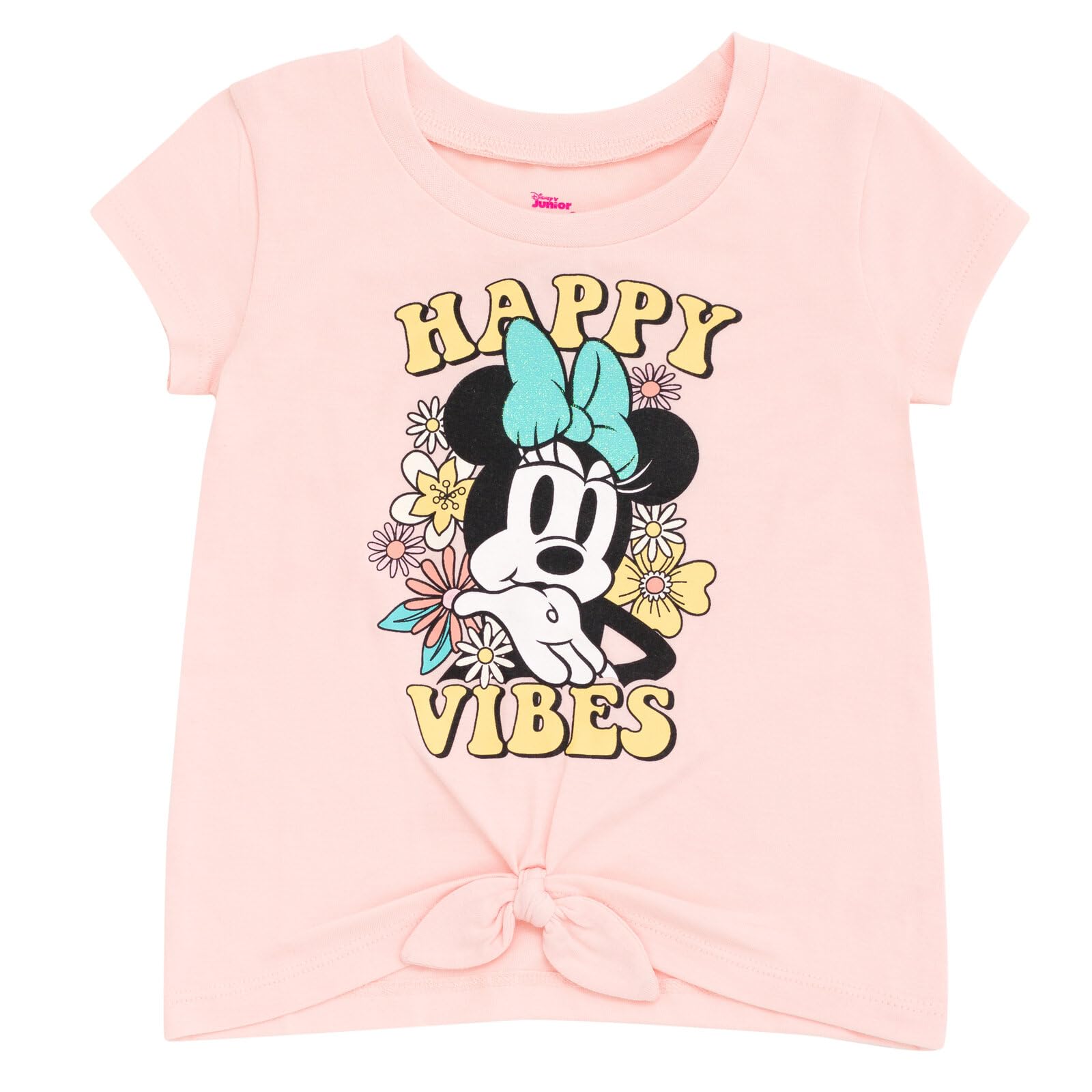 Disney Minnie Mouse Toddler Girls Graphic T-Shirt and Shorts Outfit Set Light Pink/Light Blue 3T