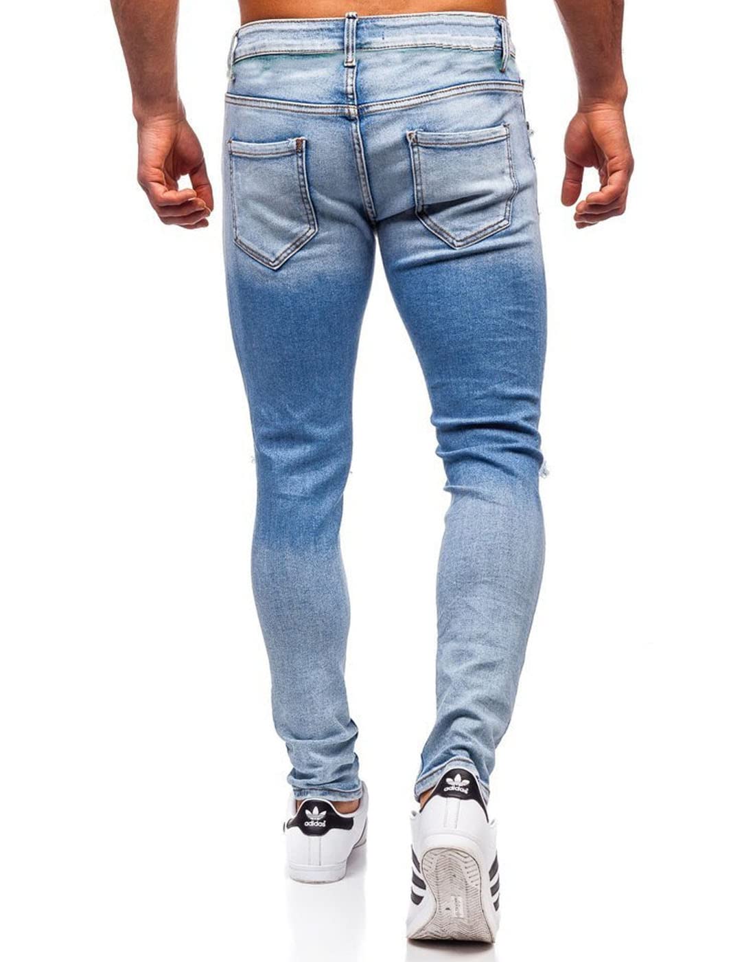 HUNGSON Men's Ripped Skinny Jeans Stretchy Slim Fit Jeans Pants for Men