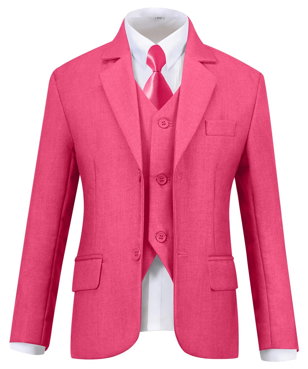 Visaccy Suit for Boys 5 Pieces Kids Tuxedo Boy Suits Slim Fit Suits Outfit for Wedding Navy Blue Size 20