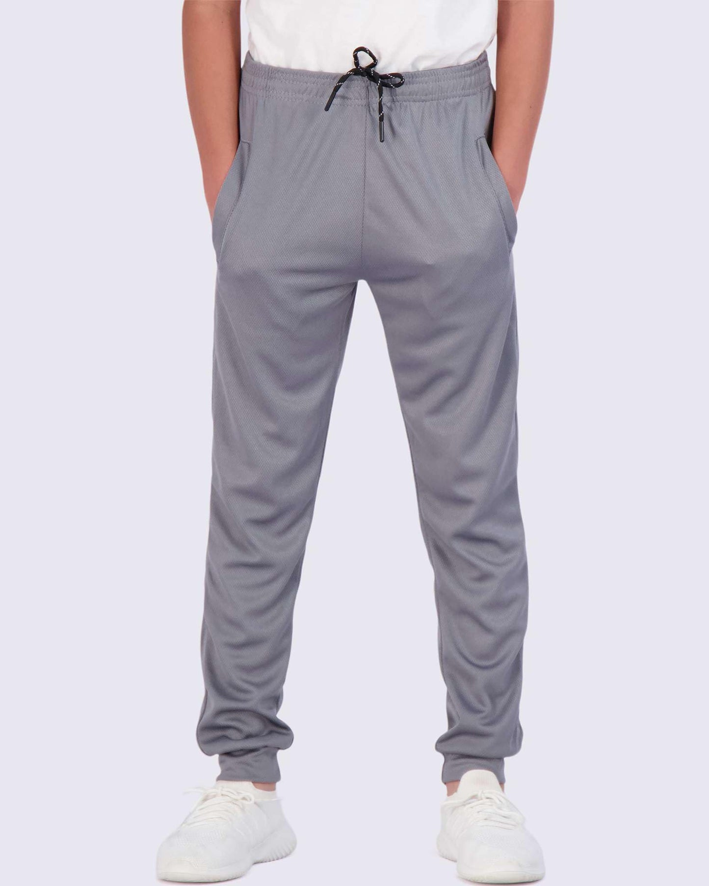 Real Essentials 3 Pack: Boy's Mesh Active Athletic Casual Jogger Sweatpants with Pockets .