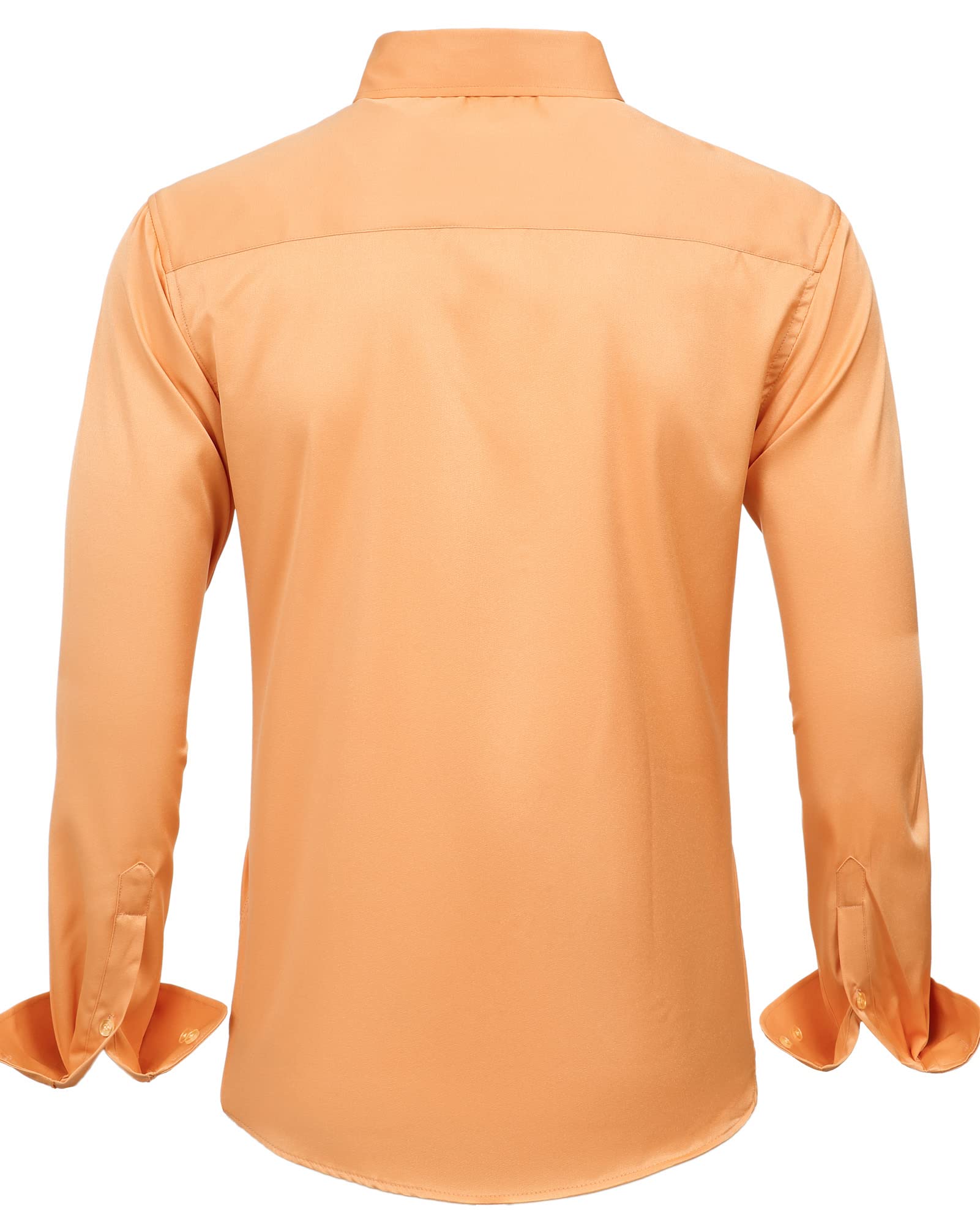 J.VER Men's Dress Shirts Solid Long Sleeve Stretch Wrinkle-Free Formal Shirt Business Casual Button Down Shirts White