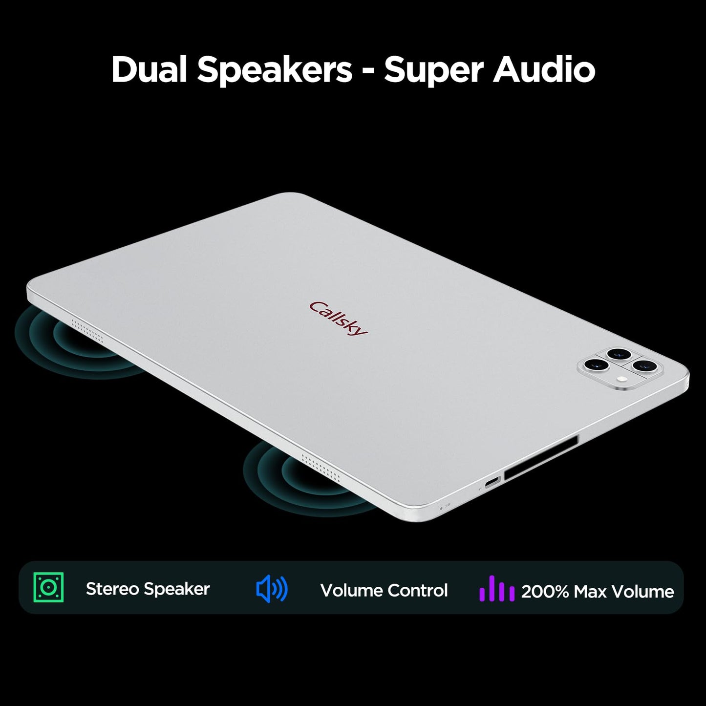 Android Tablet, 10.1 inch Android 15 Tablet, Octa-core CPU, 2 Years Protection, RAM 12GB, ROM 64GB (Up to 2 TB), 800x1280 Resolution, WiFi 6 & Bluetooth 5.4, Dual Speakers, 5MP+8MP, 6000mAh, Black