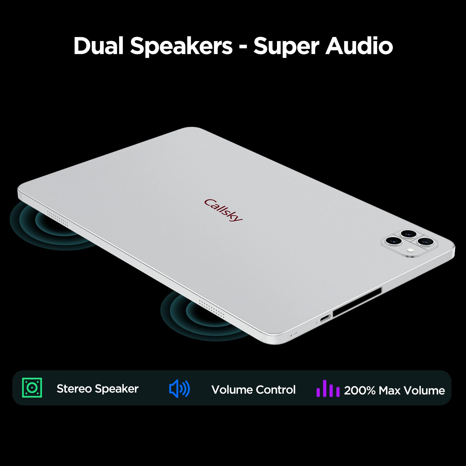 Android Tablet, 10.1 inch Android 15 Tablet, Octa-core CPU, 2 Years Protection, RAM 12GB, ROM 64GB (Up to 2 TB), 800x1280 Resolution, WiFi 6 & Bluetooth 5.4, Dual Speakers, 5MP+8MP, 6000mAh, Black