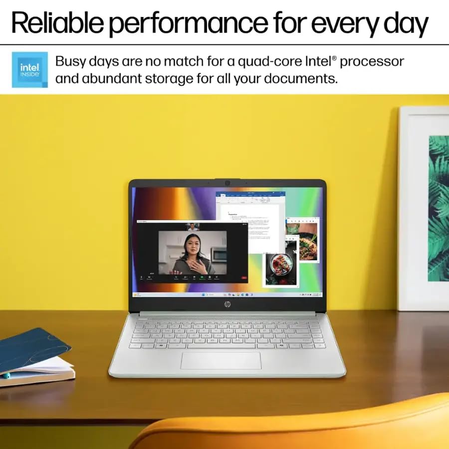 HP 2025 New Student Business Laptop, Intel N150 CPU(Beats N4120), 14 Inch LED Screen, 16GB RAM, 384GB Storage(128GB UFS+256GB MSD), Wi-Fi 6, Copilot AI, Office Pro Lifetime, Windows 11 Pro,w/Mouse