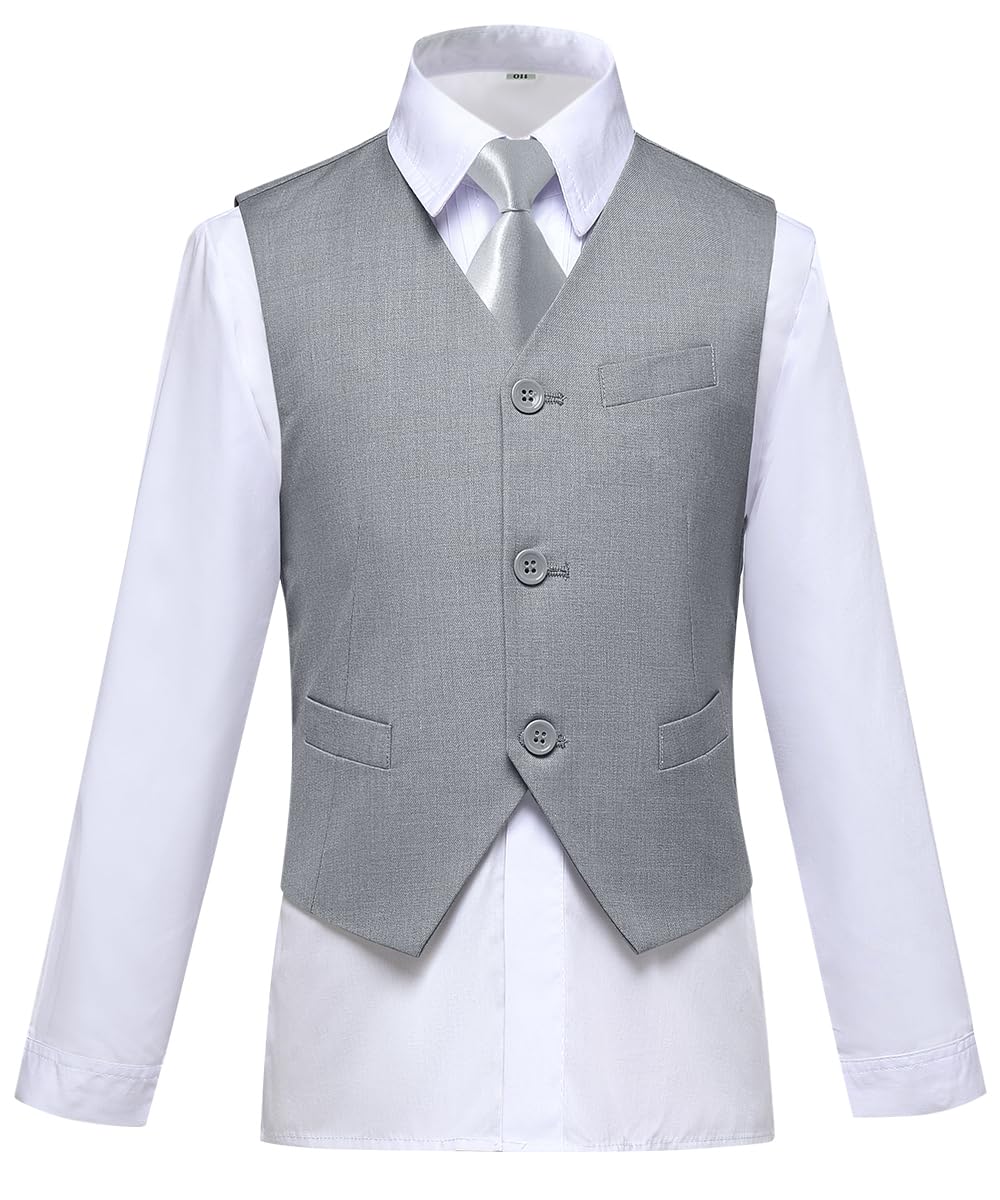 Visaccy Suit for Boys 5 Pieces Kids Tuxedo Boy Suits Slim Fit Suits Outfit for Wedding Navy Blue Size 20