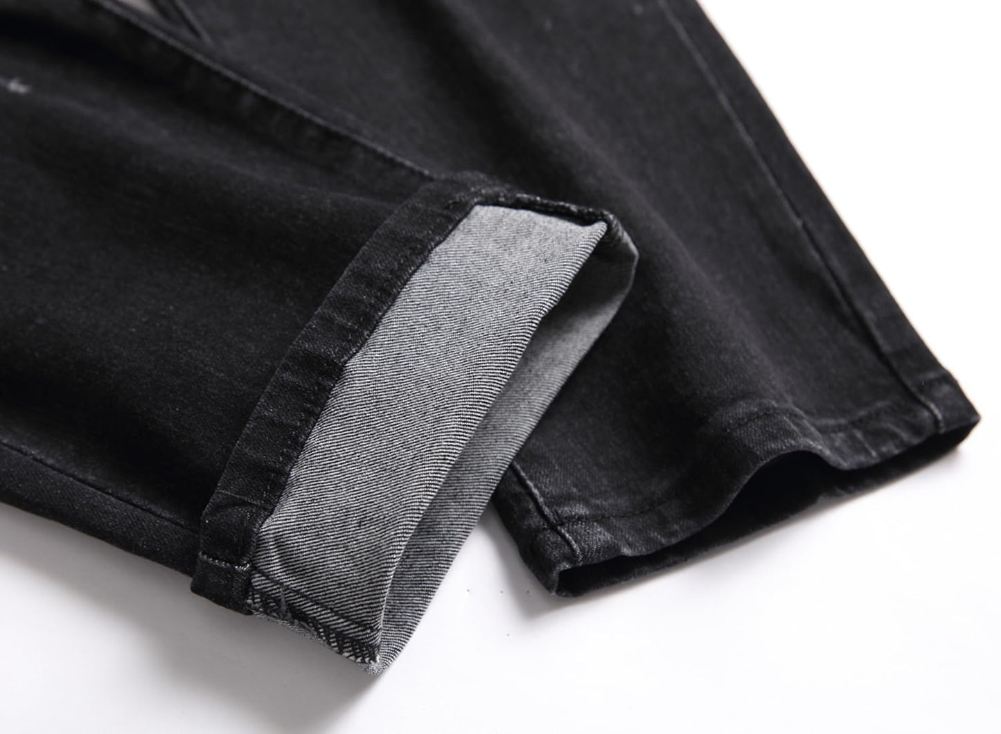 AITITIA Men's Biker Zipper Deco Washed Straight Fit Jeans (40, 002 Light Blue)