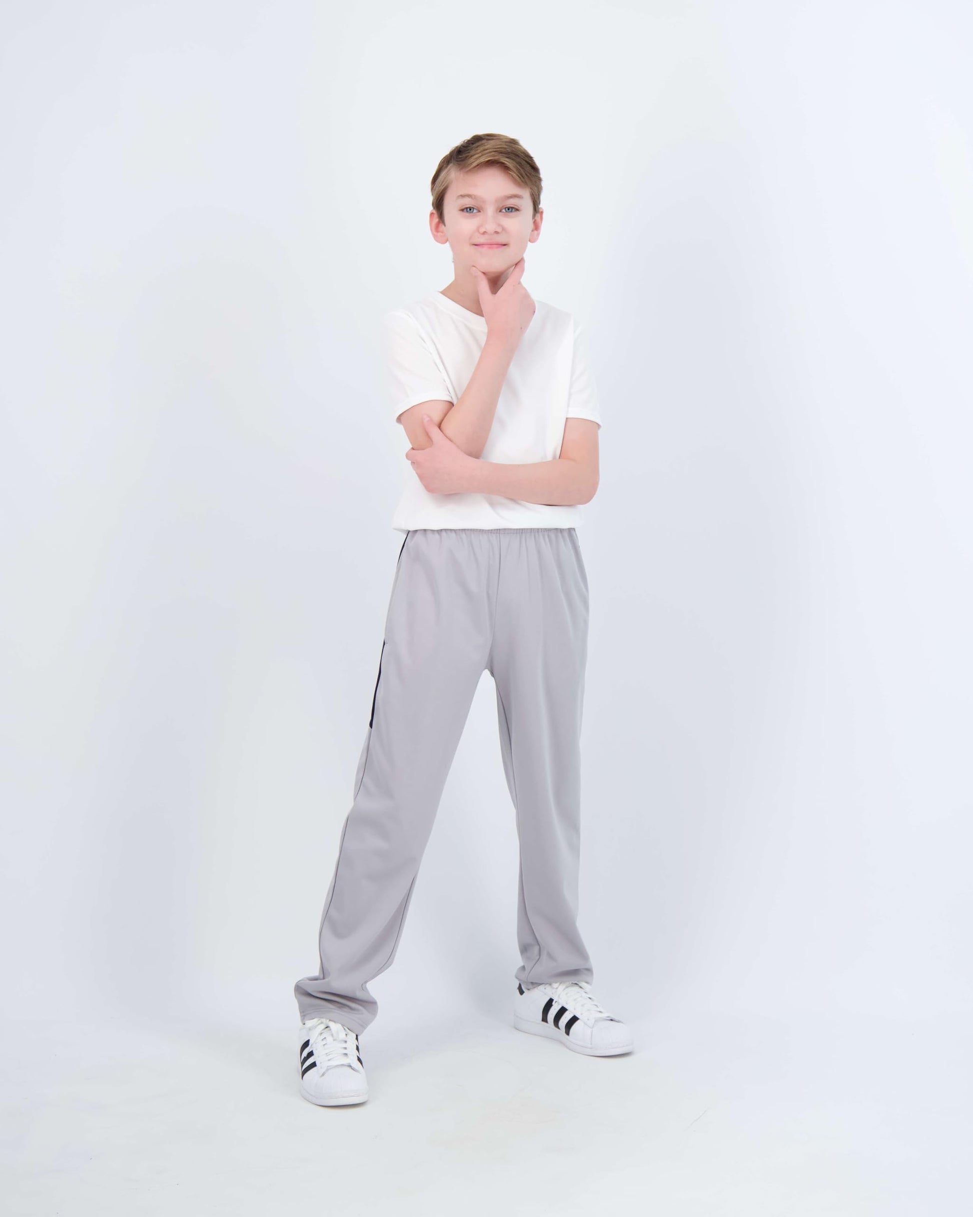 Real Essentials 3 Pack: Boys' Tricot Open Bottom Fleece-Lined Sweatpants.