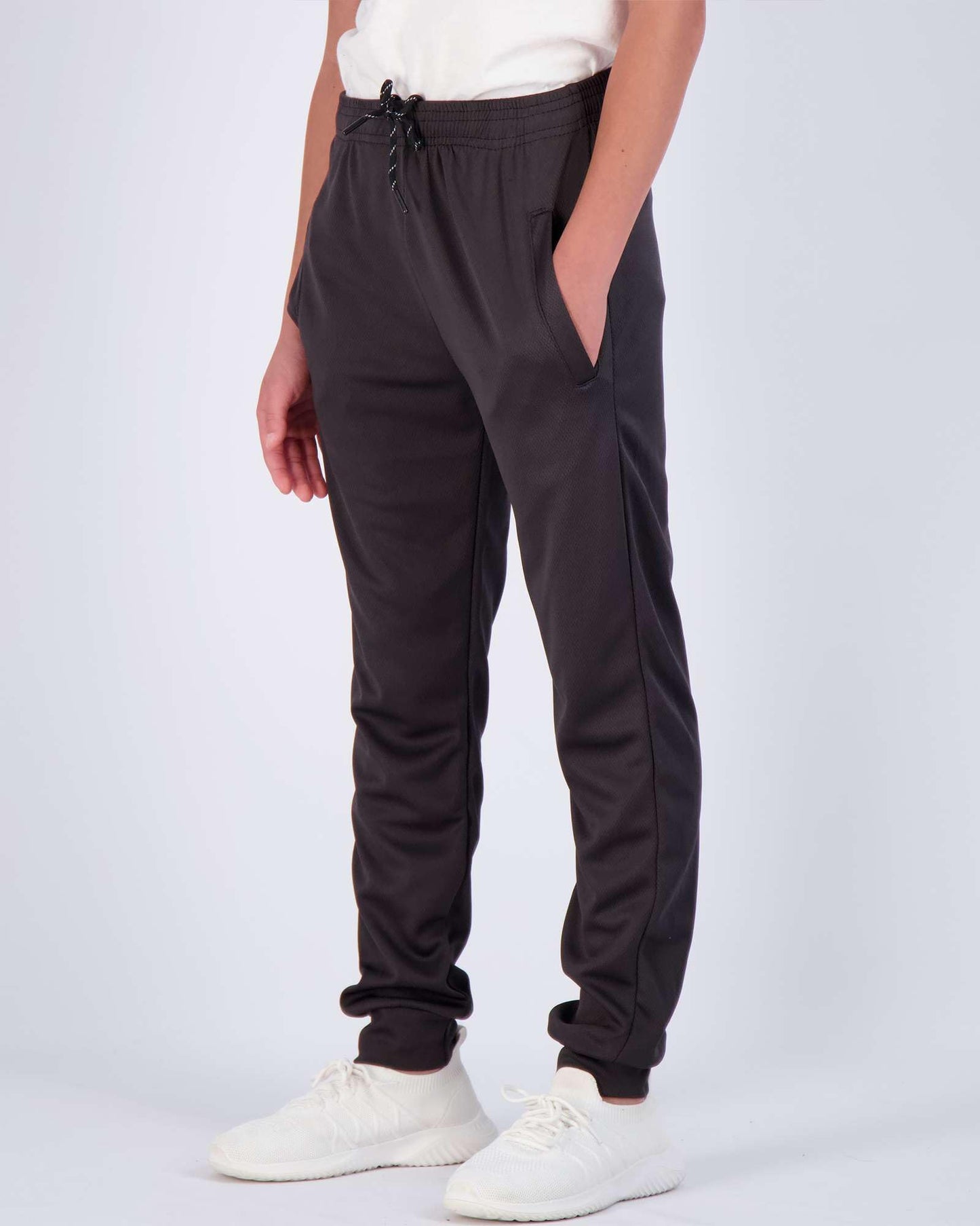 Real Essentials 3 Pack: Boy's Mesh Active Athletic Casual Jogger Sweatpants with Pockets .