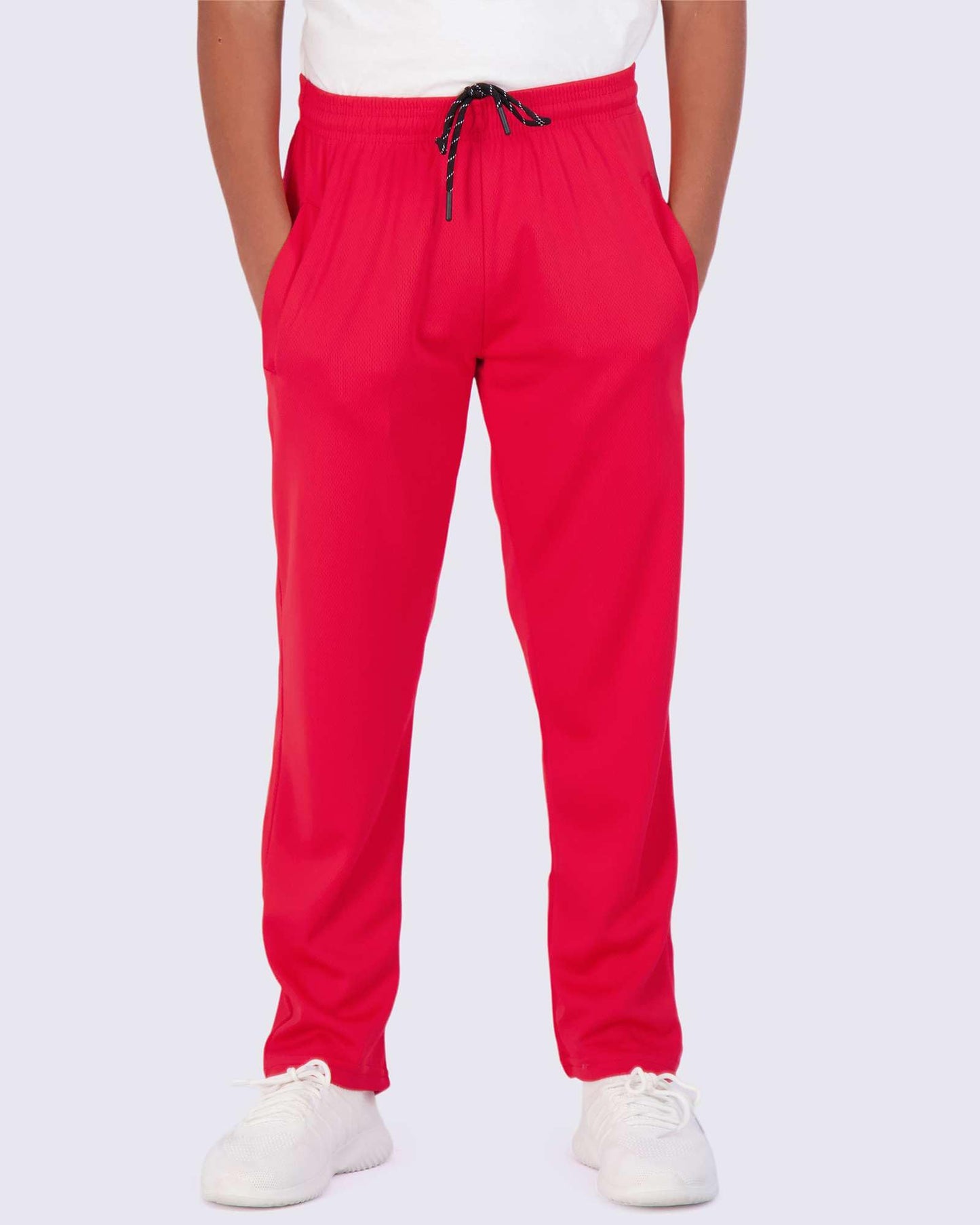 Real Essentials 3 Pack: Boys' Mesh Open Bottom Active Sweatpants with Pockets