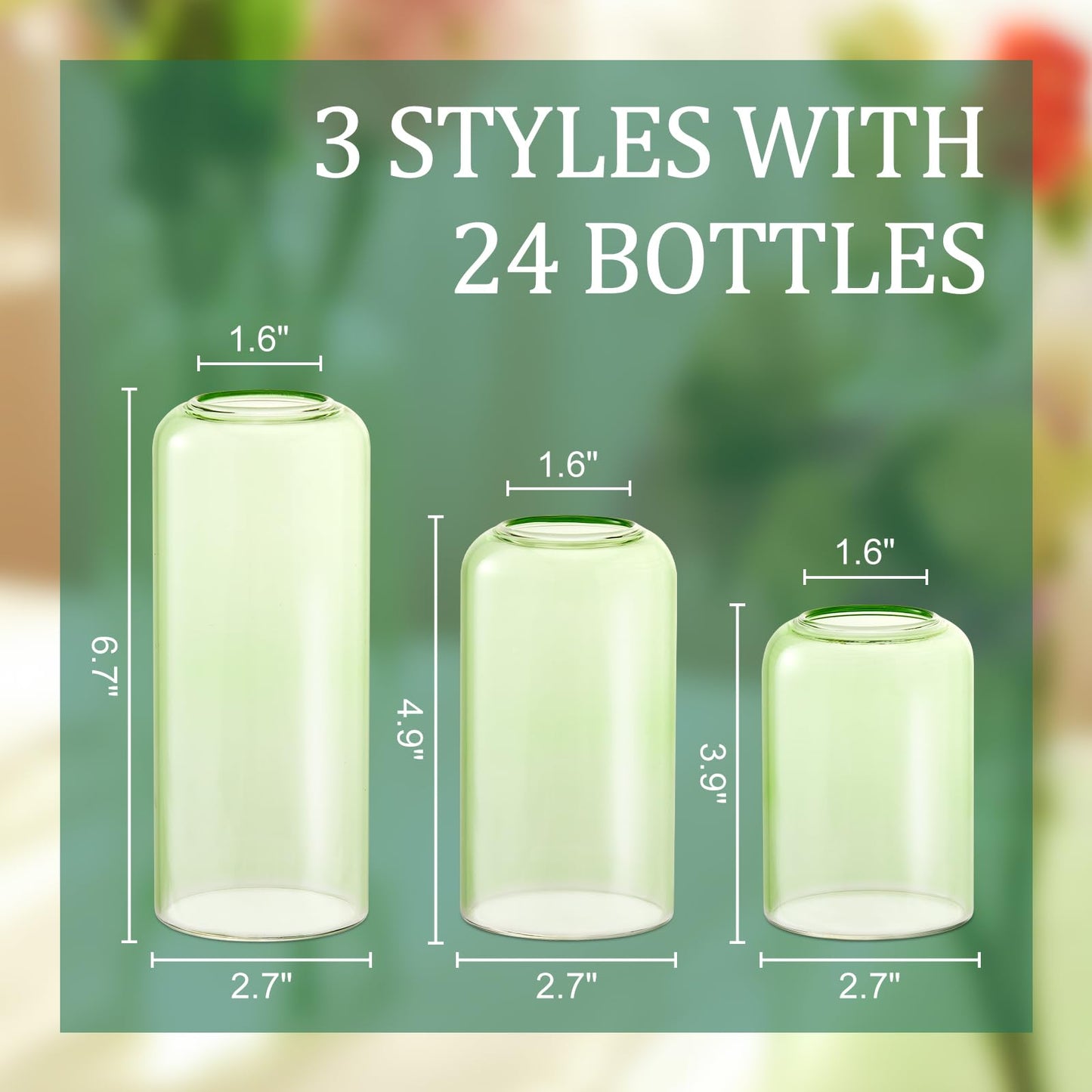 Glass Bud Vases Set of 24, Clear Flower Vase for Centerpieces,