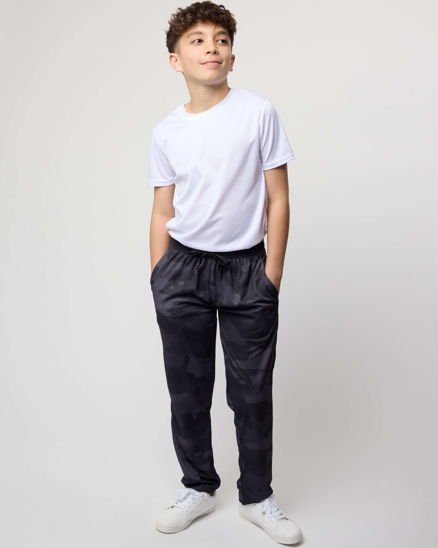 Real Essentials 3 Pack: Boys' Mesh Open Bottom Active Sweatpants with Pockets