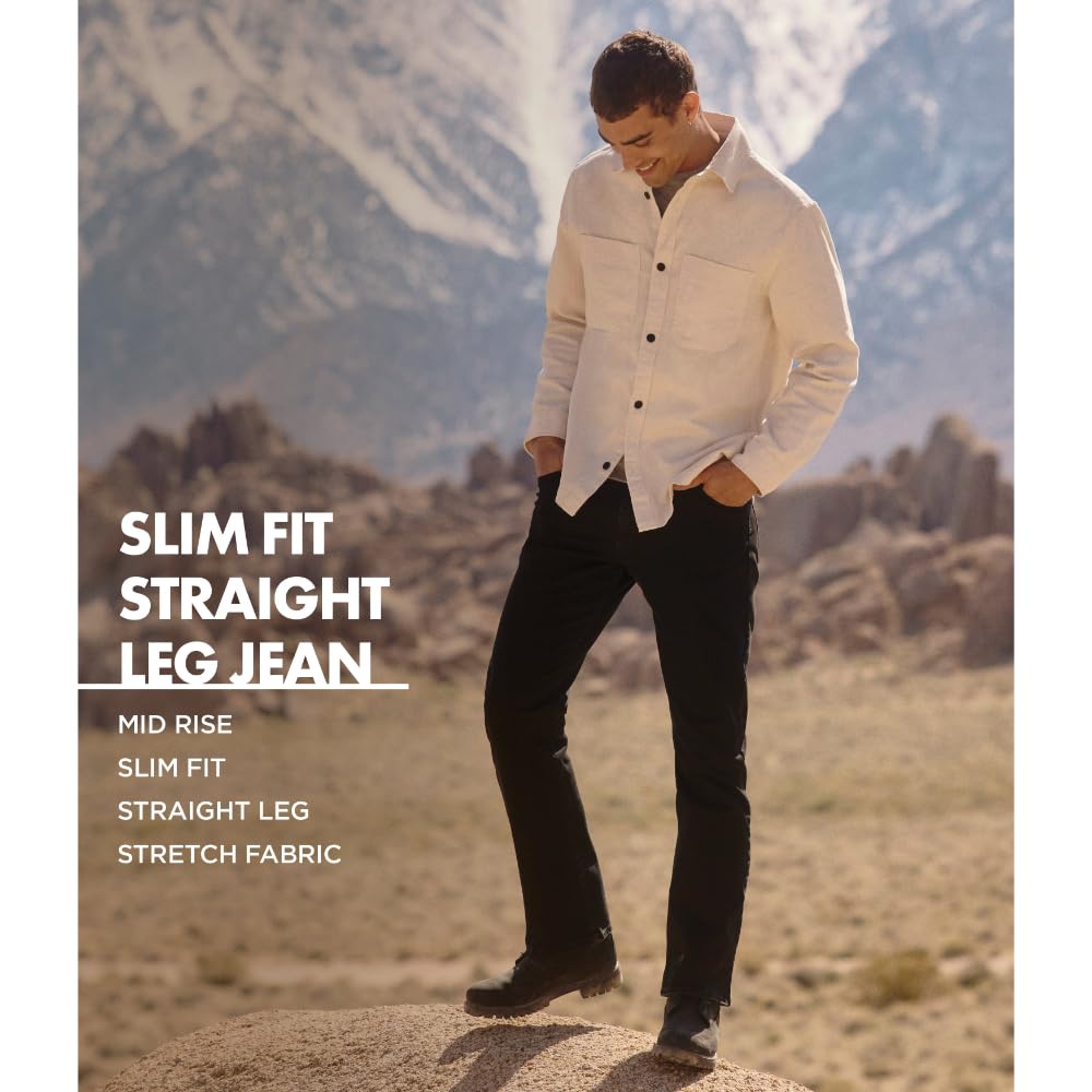 Wrangler Authentics Men's Slim Fit Straight Leg Jean, Anthracite, 34W x 30W