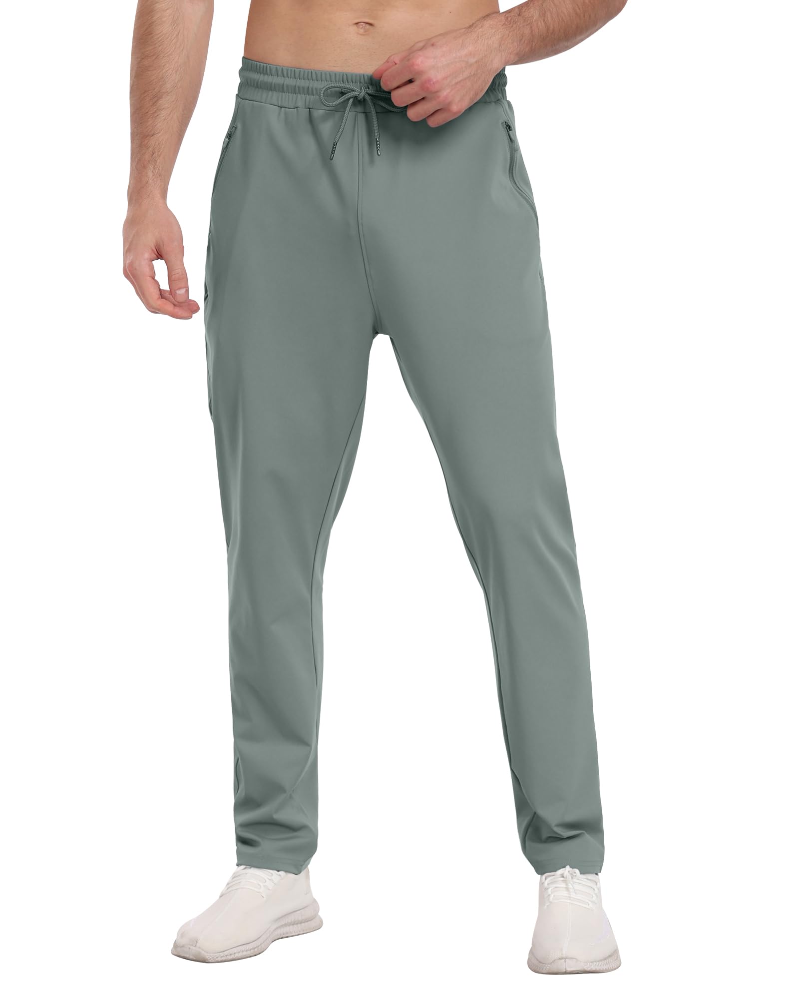 3 Pack Men's Athletic Sweatpants with Zipper Pockets,