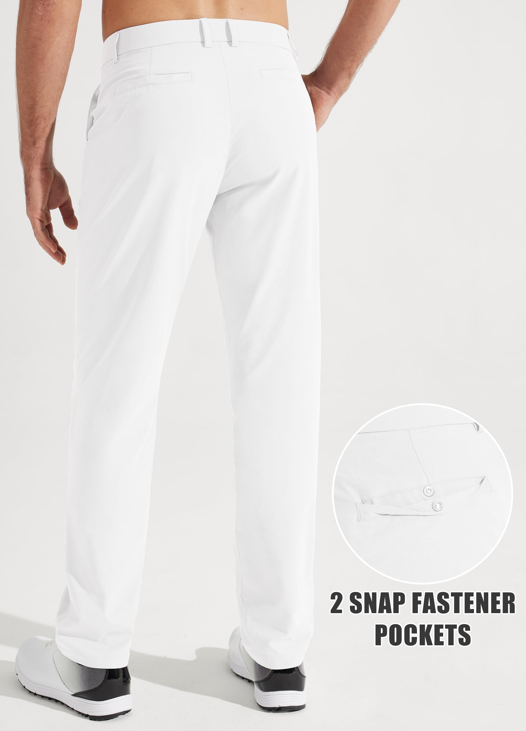 Libin Men's Golf Pants Classic Fit Stretch Work Dress Pants 32" Quick Dry Lightweight Business Casual Trousers Comfort Water Resistant, Black, 33W x 32L