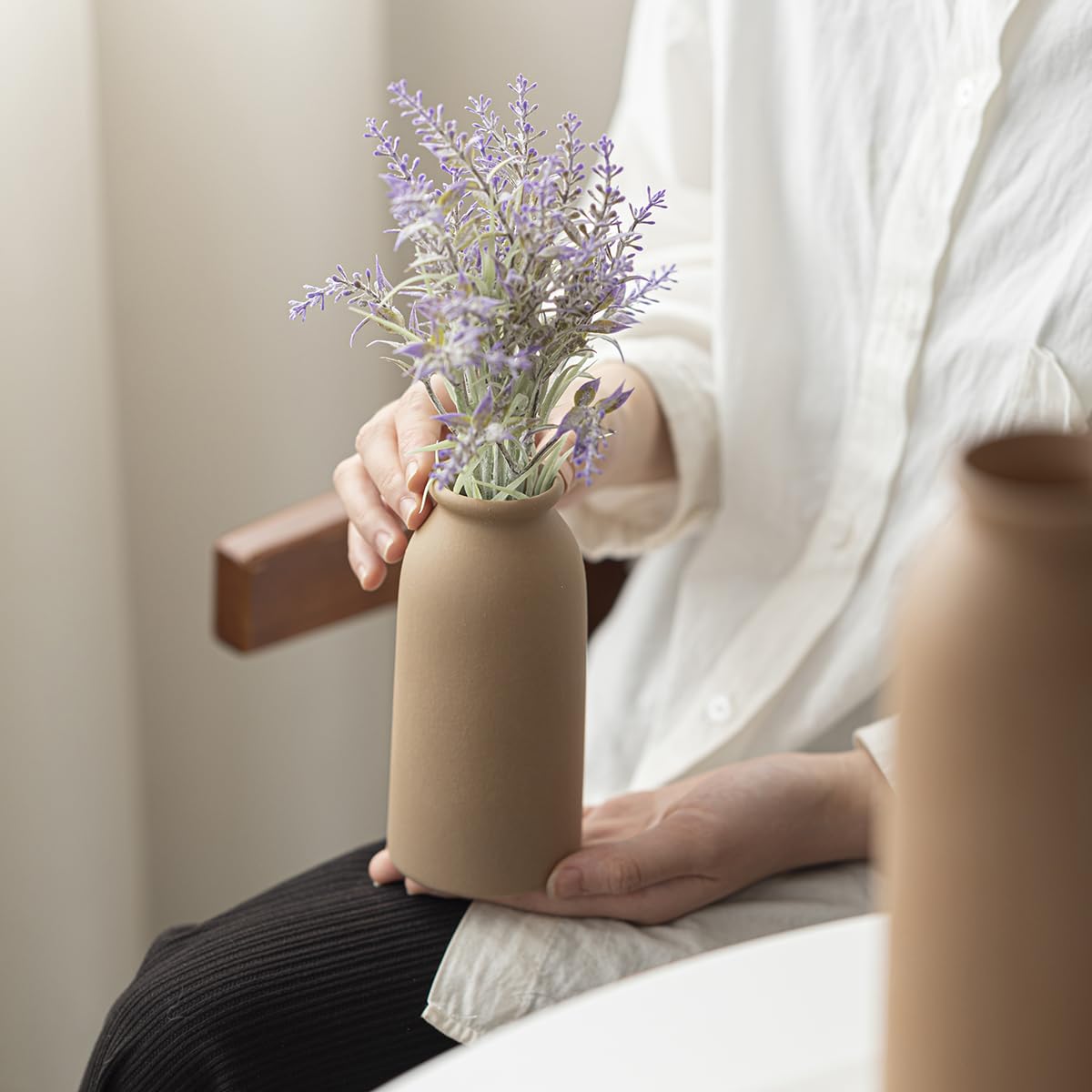 Ceramic Vase Set-3, Small Flower Vases for Decor