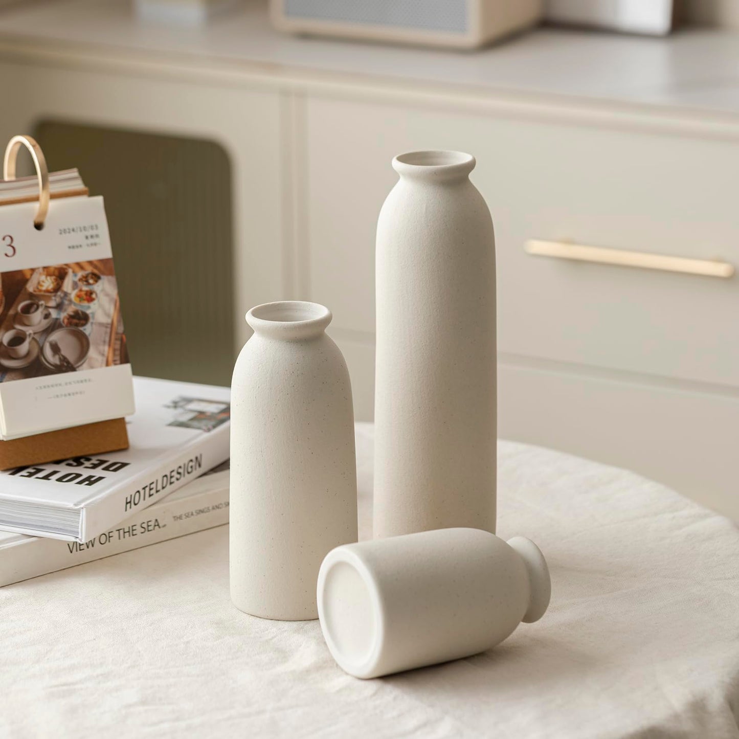 Ceramic Vase Set-3, Small Flower Vases for Decor