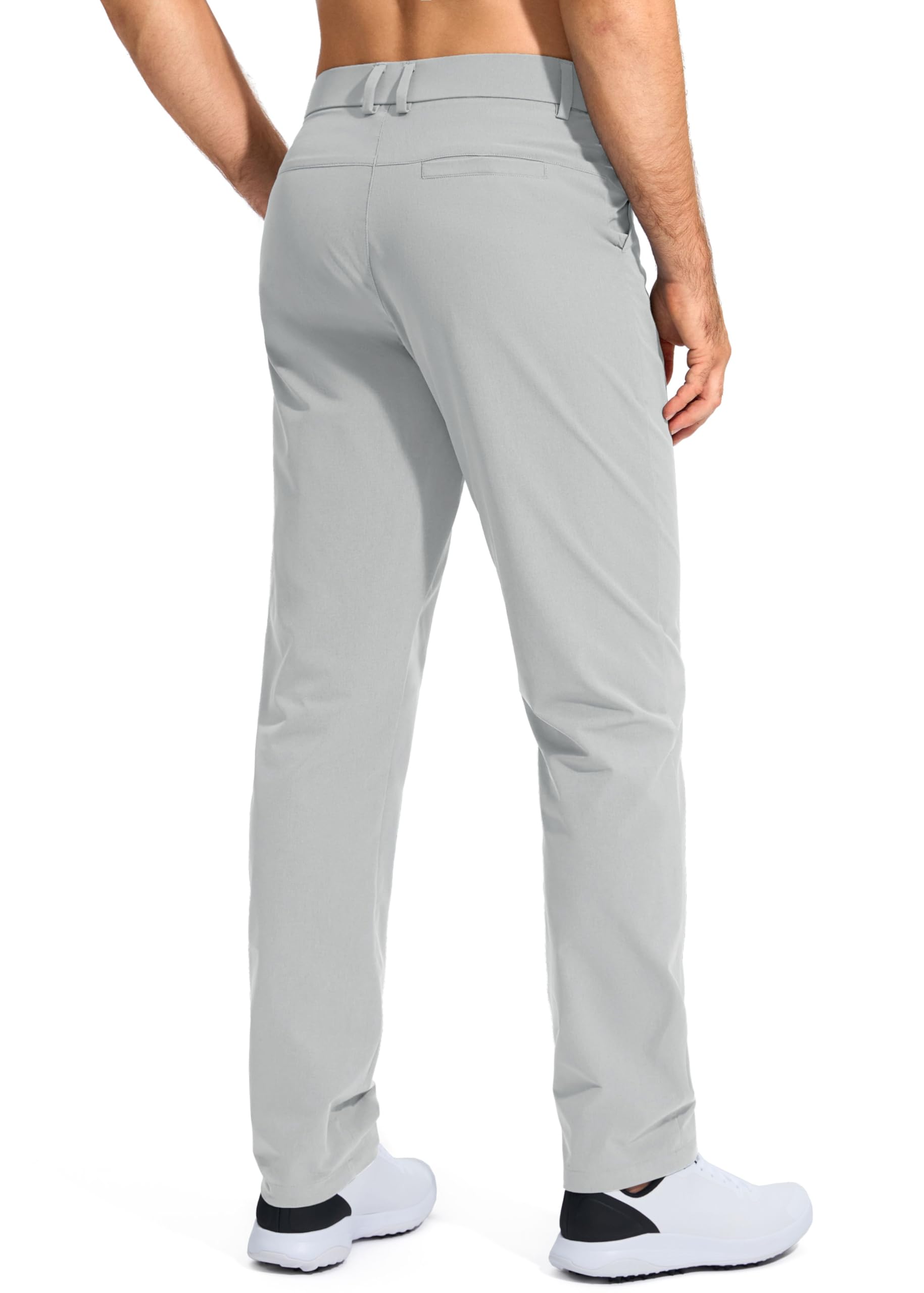 Pudolla Men's Golf Pants Stretch Classic Fit Work Dress Pants 30 Lightweight Quick Dry Casual Slacks Trousers with Pockets(Khaki 34Wx30L)