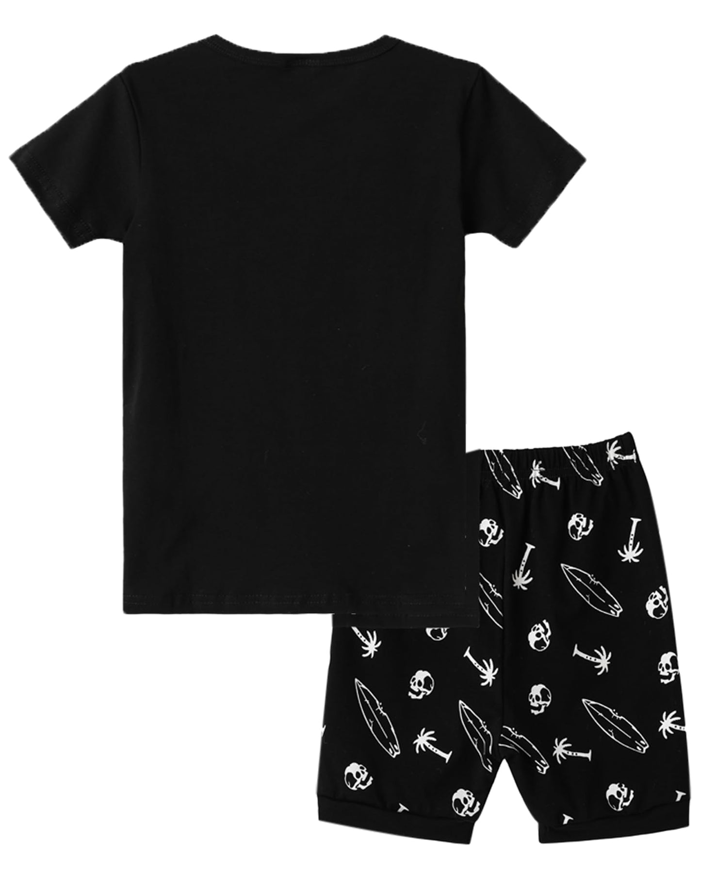 MyFav Big Boys Glow in Dark Skull Pjs Sleepwear Summer Pajama Shorts Sets, Skateboard, 14 Years