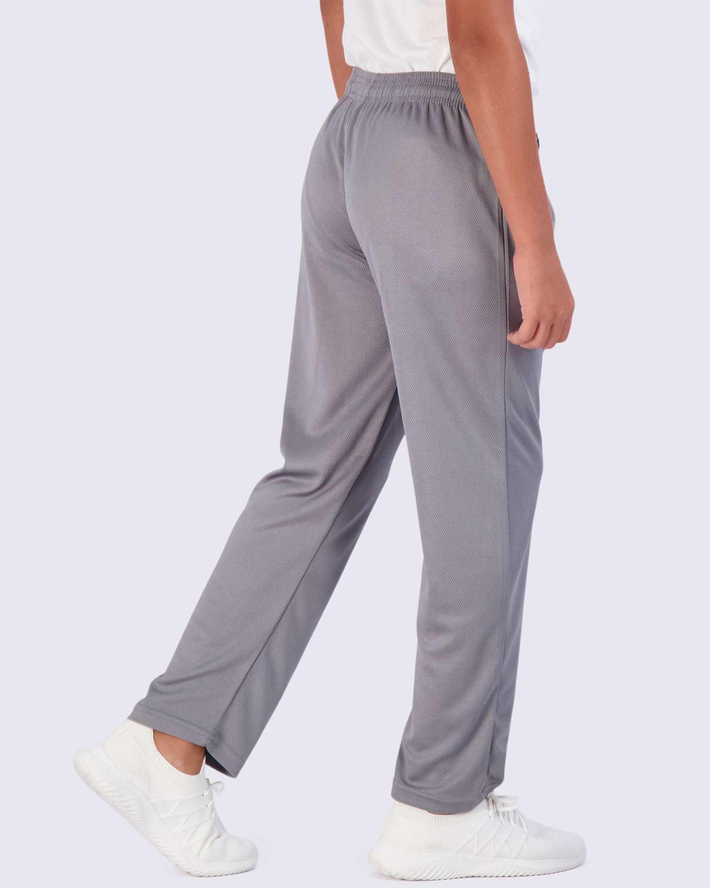 Real Essentials 3 Pack: Boys' Mesh Open Bottom Active Sweatpants with Pockets