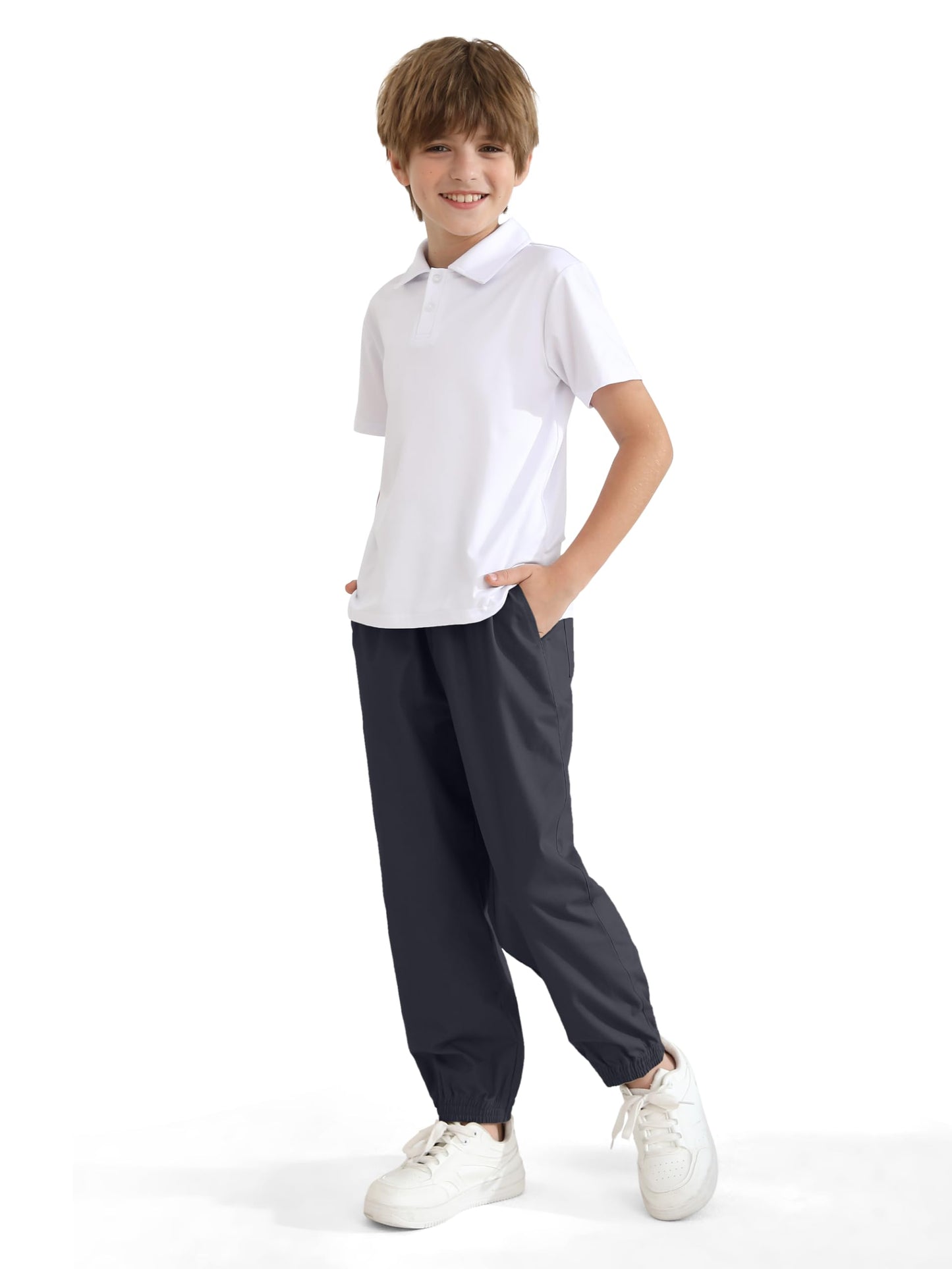 Resinta 3 Pack Boys' Stretch School Jogger Pants Pull-On 