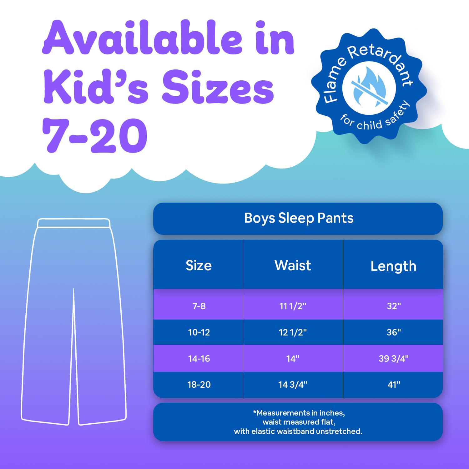 US Angels Boys Pajama Pants - 3 Pack, Boys' Sleepwear.