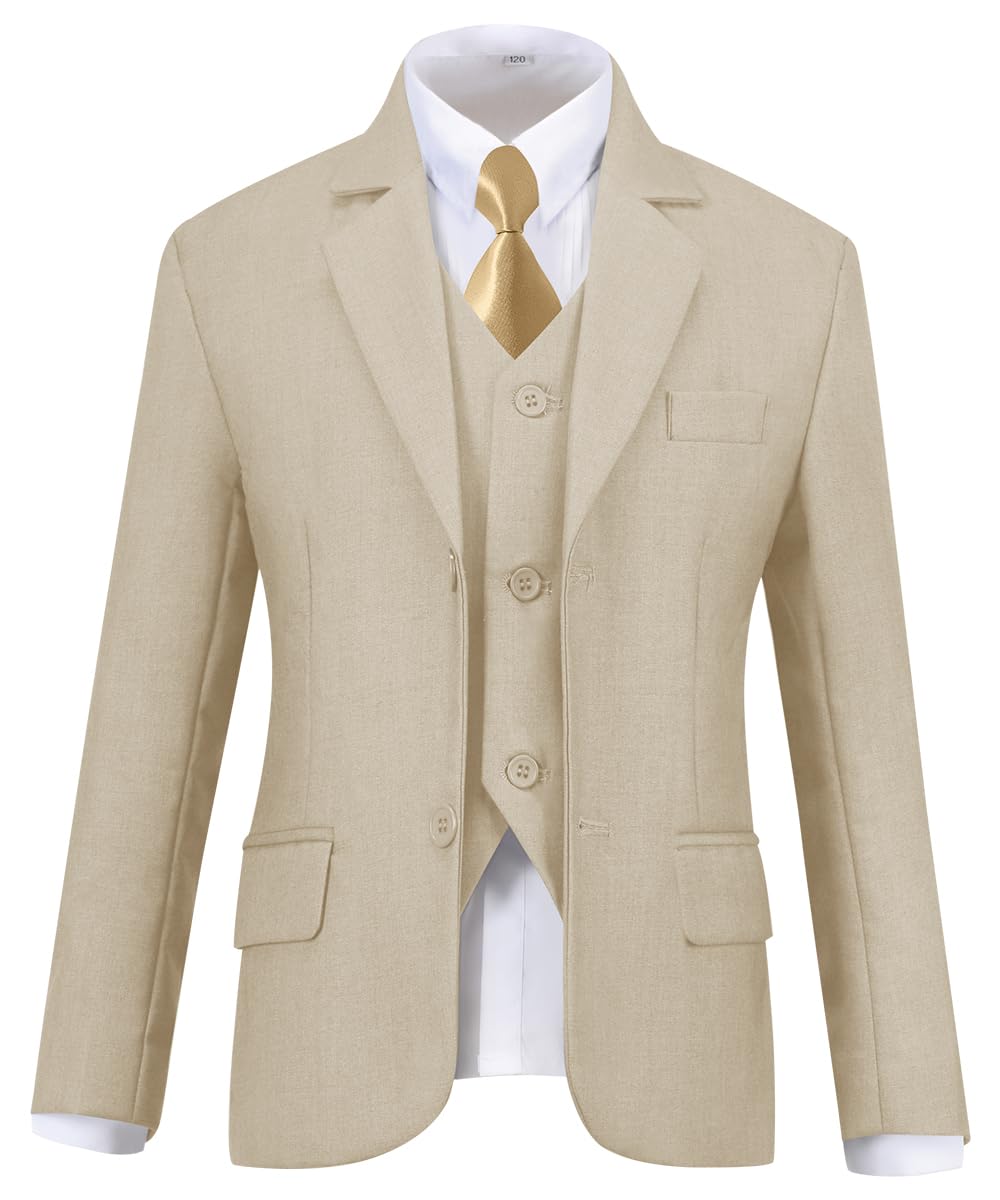 Visaccy Suit for Boys 5 Pieces Kids Tuxedo Boy Suits Slim Fit Suits Outfit for Wedding Navy Blue Size 20