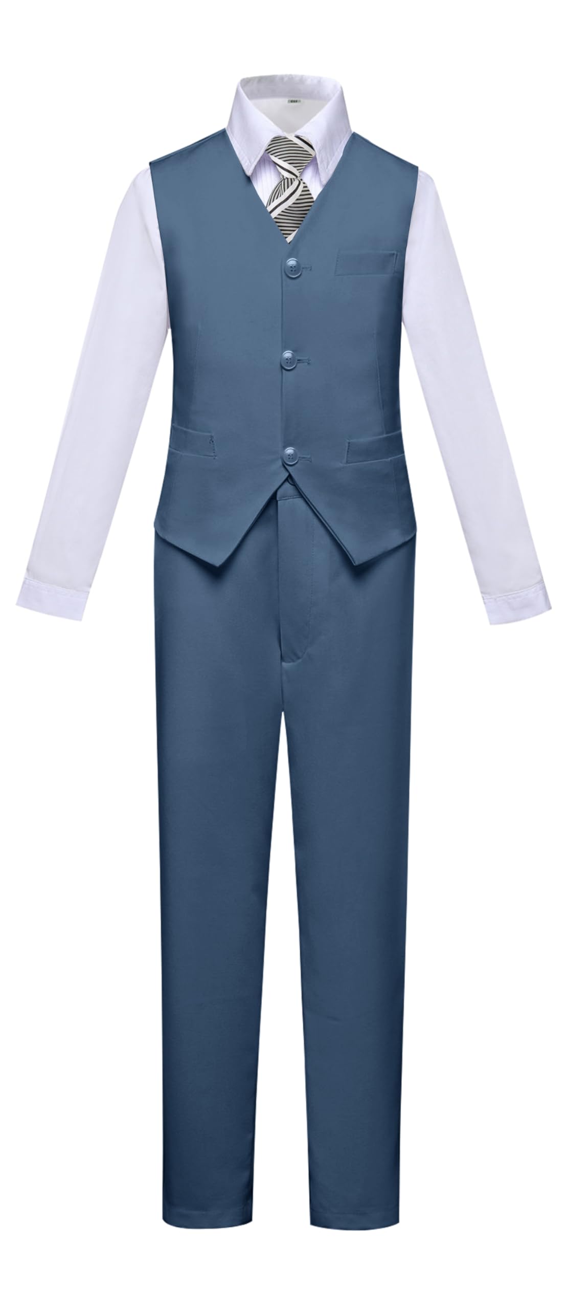 Visaccy Suit for Boys 5 Pieces Kids Tuxedo Boy Suits Slim Fit Suits Outfit for Wedding Navy Blue Size 20