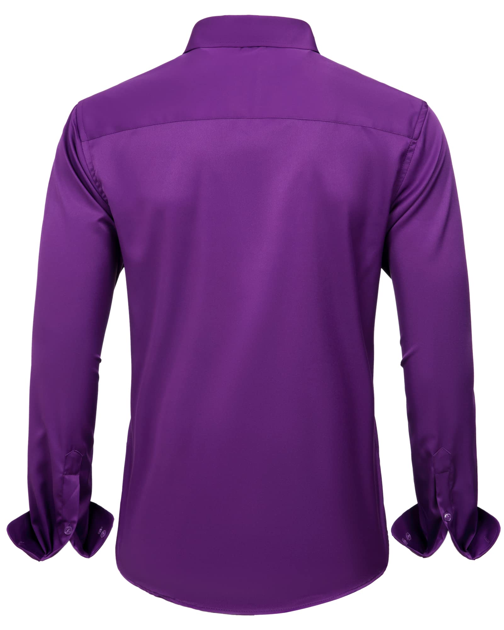 J.VER Men's Dress Shirts Solid Long Sleeve Stretch Wrinkle-Free Formal Shirt Business Casual Button Down Shirts White