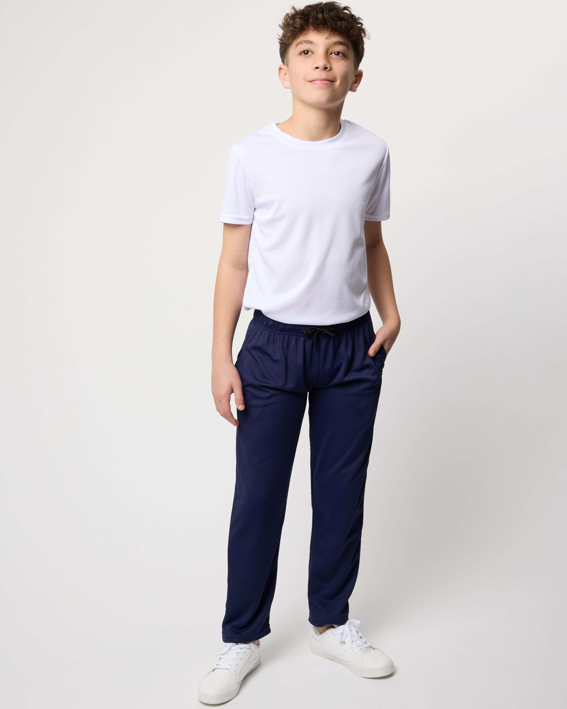 Real Essentials 3 Pack: Boys' Mesh Open Bottom Active Sweatpants 