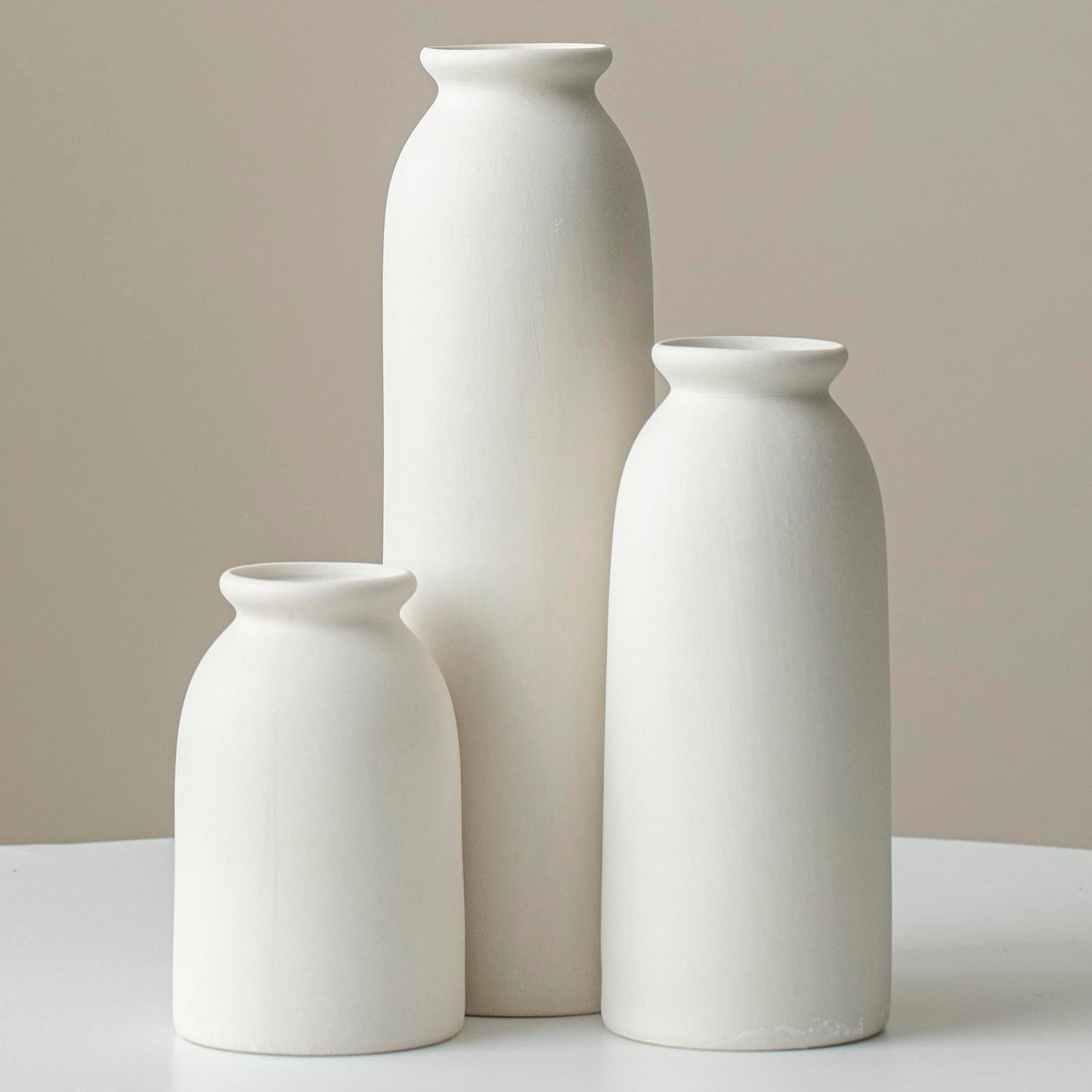 Ceramic Vase Set-3, Small Flower Vases for Decor