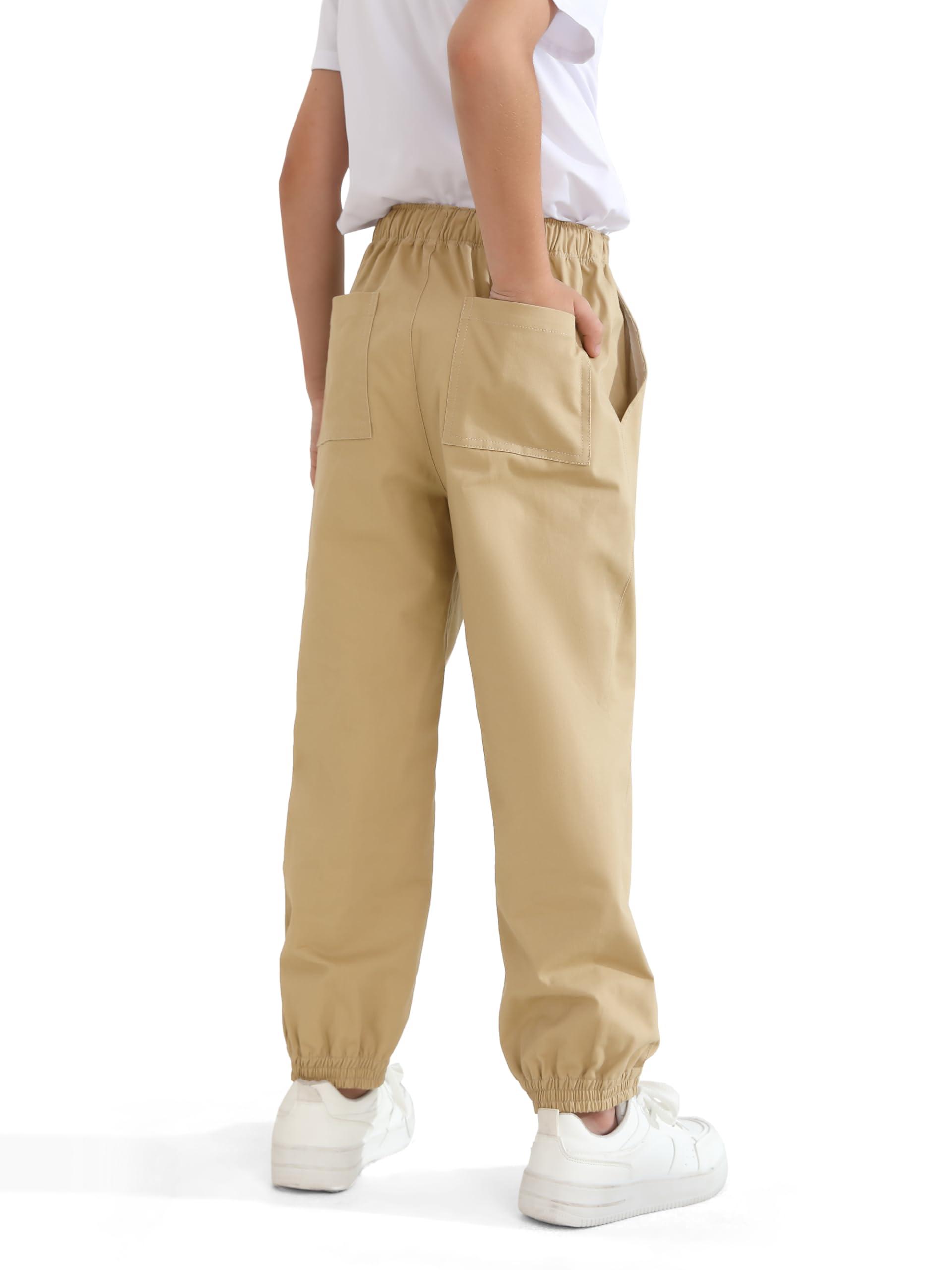 Resinta 3 Pack Boys' Stretch School Jogger Pants Pull-On 