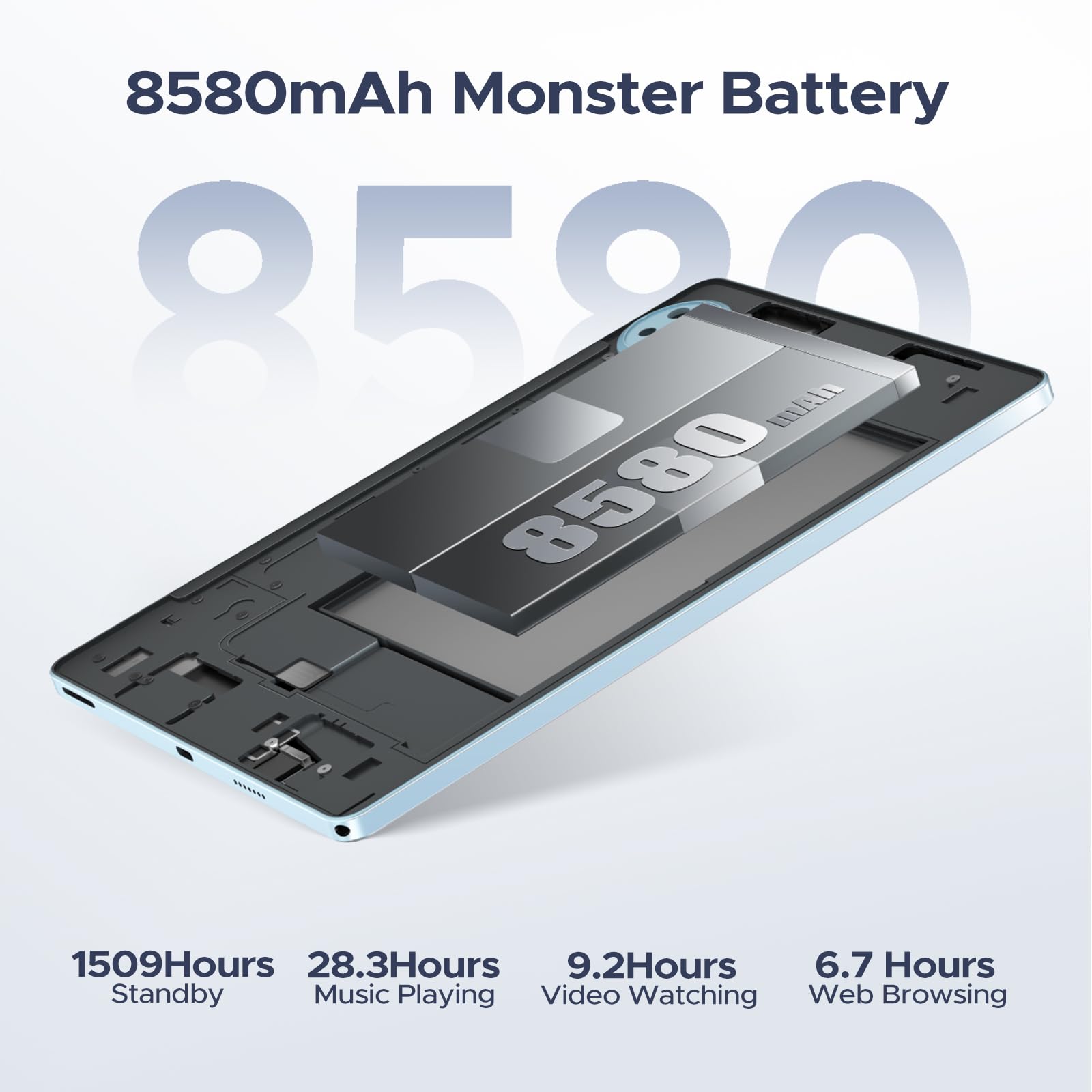 DOOGEE Android 15 Tablet, 11 inch Android Tablet 16GB+128GB/2TB TF Octa-Core,90Hz Display, 8580mAh, Netflix 1080P,Bluetooth 5.0+5G WiFi, 13MP+5MP, Face ID,Metal Body-Black