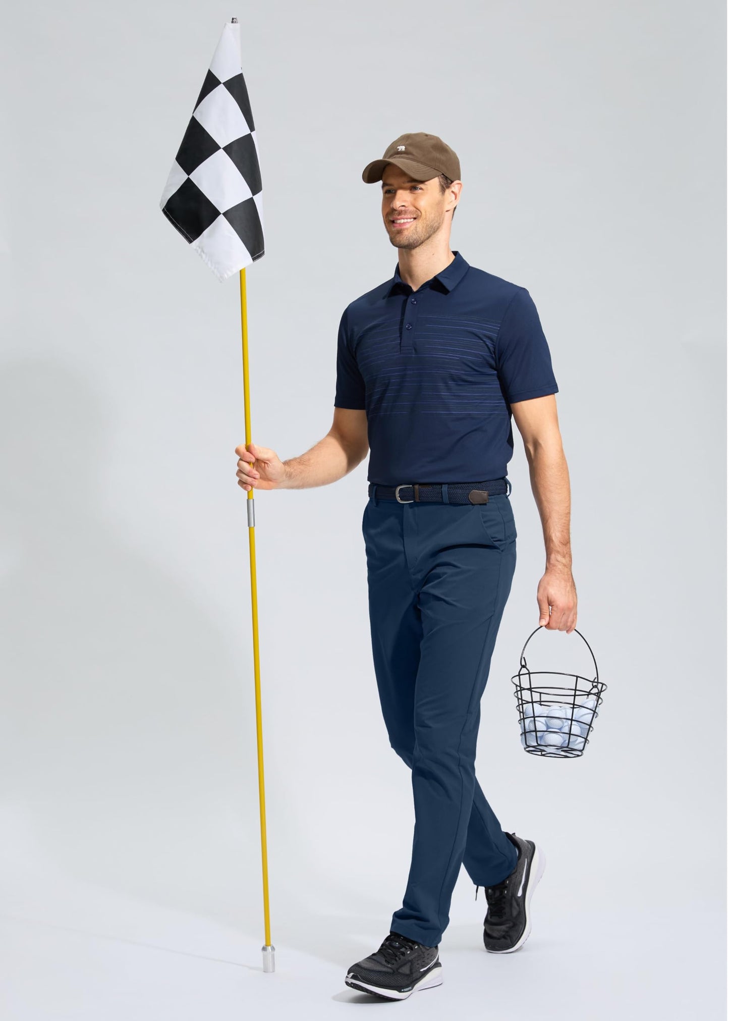 Pudolla Men's Golf Pants Stretch Classic Fit Work Dress Pants 30 Lightweight Quick Dry Casual Slacks Trousers with Pockets(Khaki 34Wx30L)