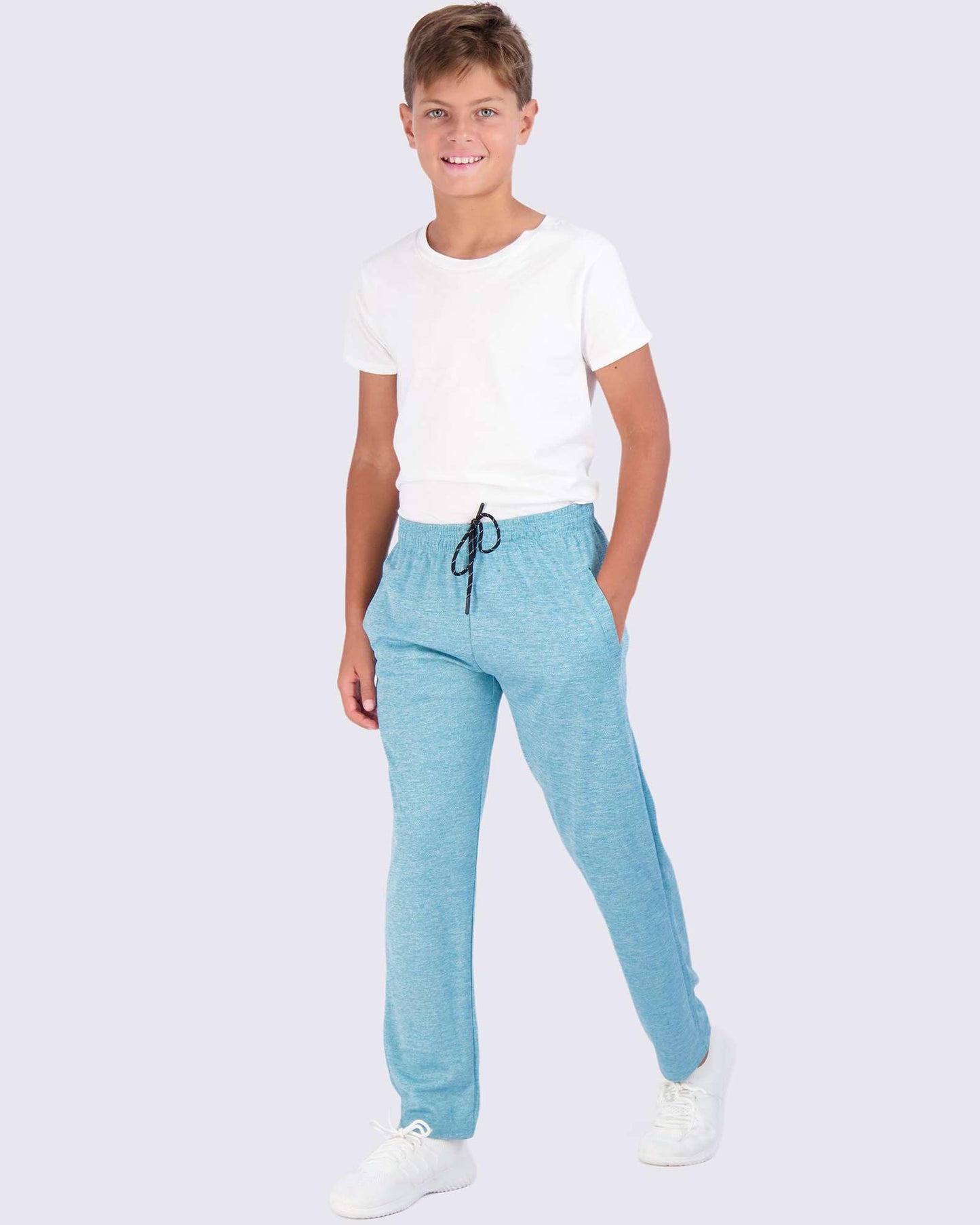 Real Essentials 3 Pack: Boys' Mesh Open Bottom Active Sweatpants 