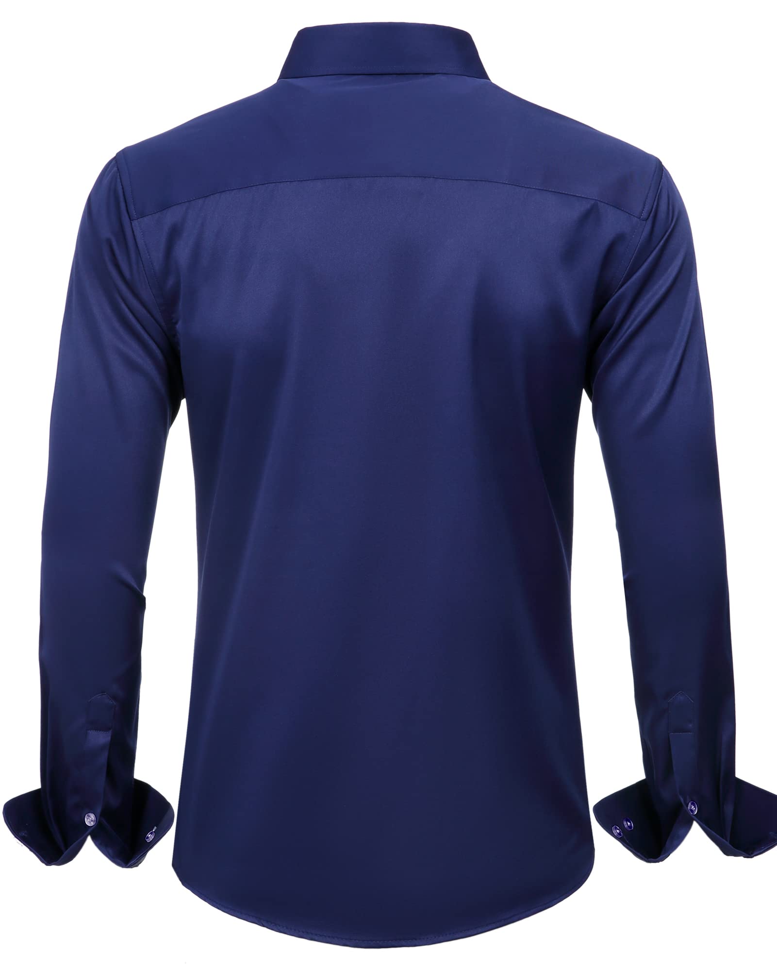 J.VER Men's Dress Shirts Solid Long Sleeve Stretch Wrinkle-Free Formal Shirt Business Casual Button Down Shirts White