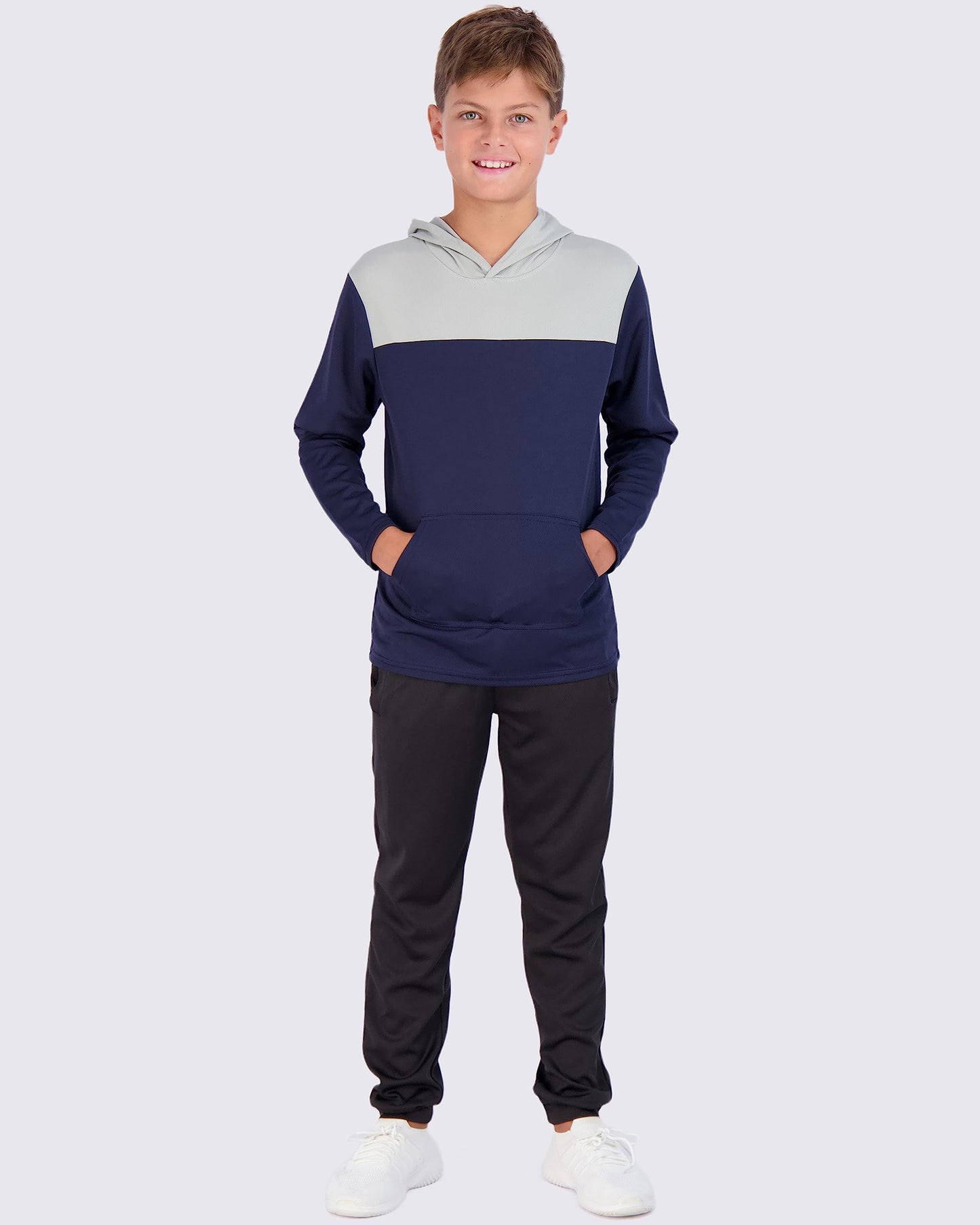Real Essentials 3 Pack: Boys Hoodies – Youth Mesh Long Sleeve Sweatshirts.