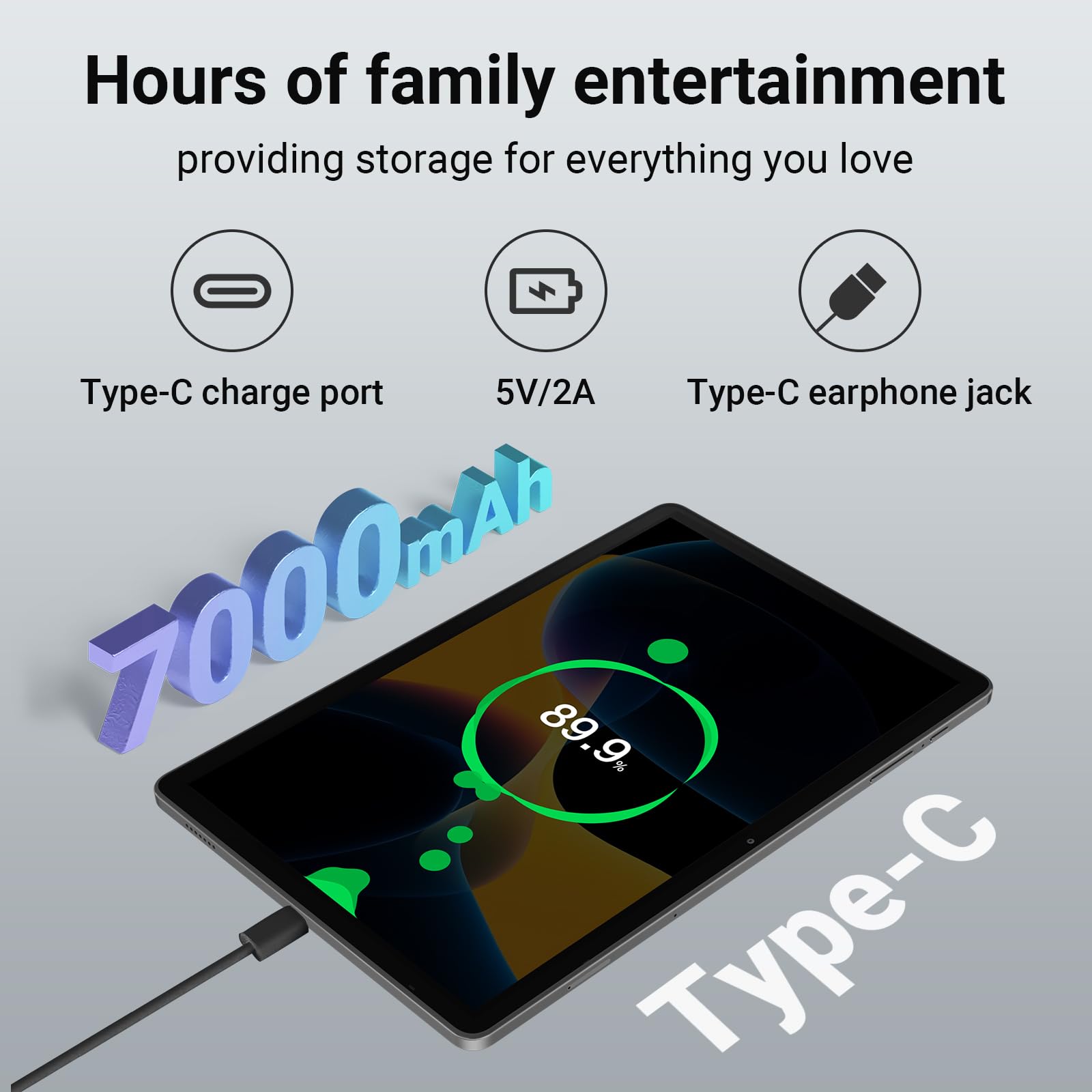 ApoloSign Tablet 11 inch, Android 14 Tablets with 11'' IPS HD Incell Display, Unisoc T606 Octa-Core up to 2.0Ghz, 8+128GB Storage, Expand to 1TB, 7000mAh, Widevine L1, 5G WiFi, BT 5.0, Slim, Light