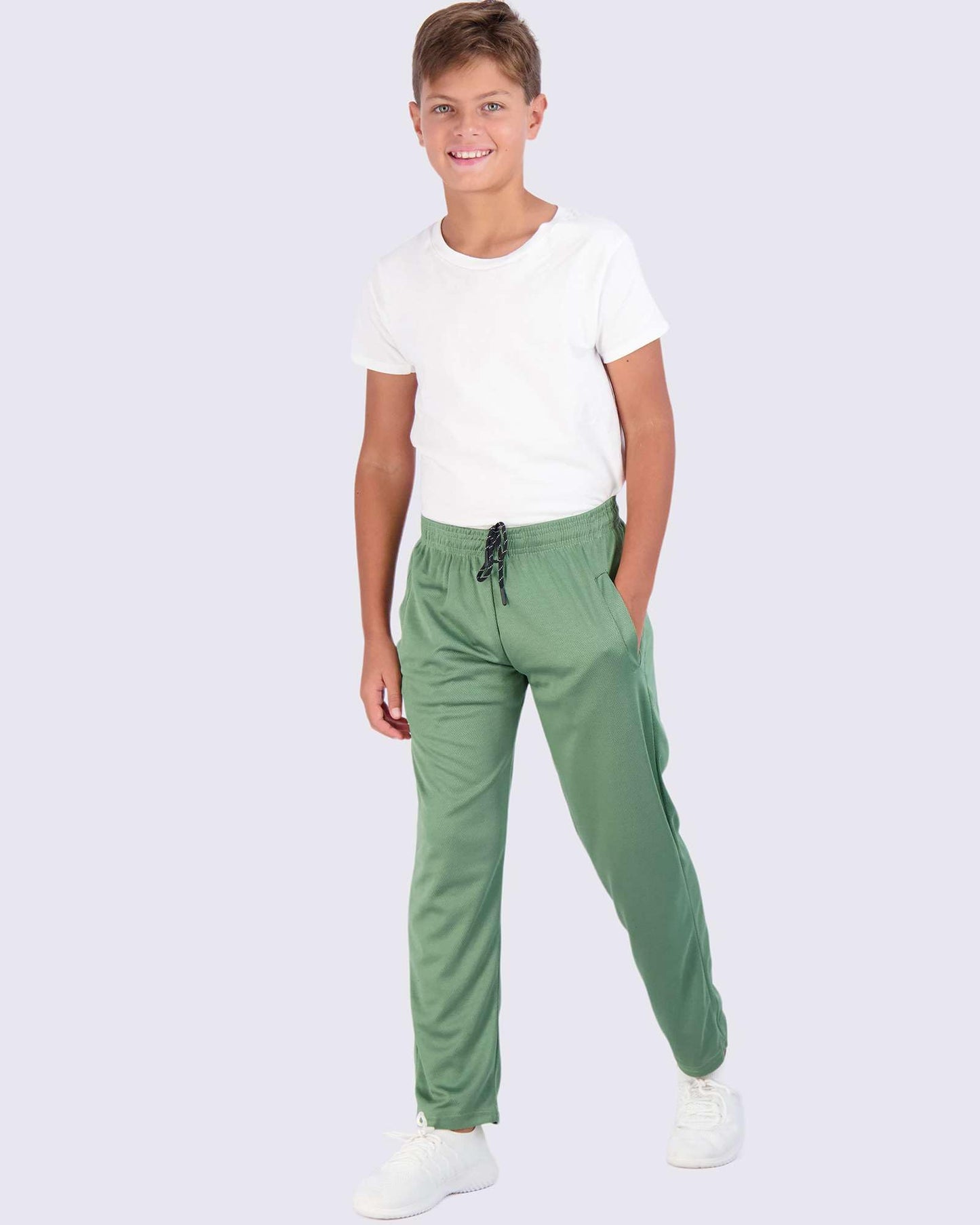 Real Essentials 3 Pack: Boys' Mesh Open Bottom Active Sweatpants 