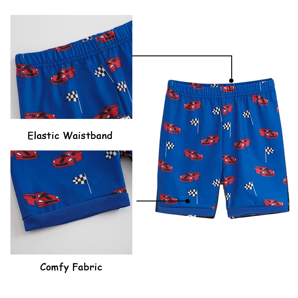 MyFav Big Boys Glow in Dark Skull Pjs Sleepwear Summer Pajama Shorts Sets, Skateboard, 14 Years