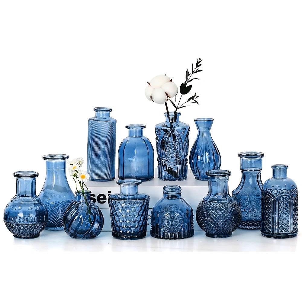 Anquephd Glass Bud Vase Set of 32PCS Wedding Centerpieces for Tables,Mini Clear Bud Vases for Flowers,Small Flower Vases Suitable for Birthday Party,Anniversary,Wedding,Baby Shower (Clear, 32PCS)