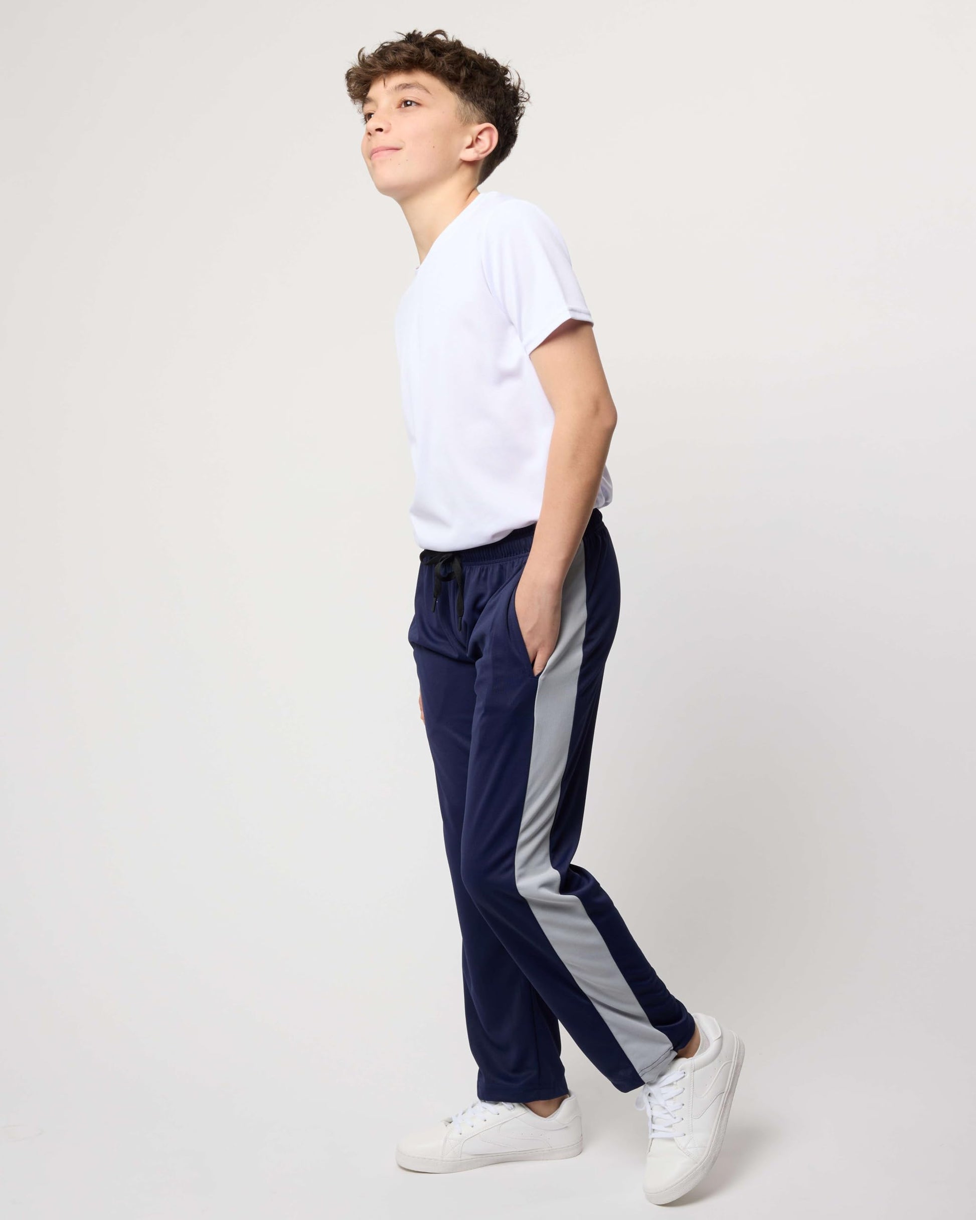 Real Essentials 3 Pack: Boys' Mesh Open Bottom Active Sweatpants 