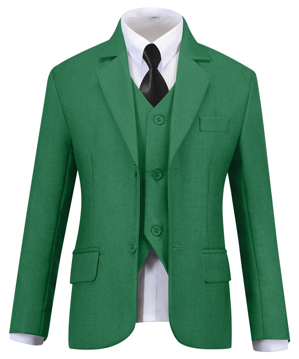 Visaccy Suit for Boys 5 Pieces Kids Tuxedo Boy Suits Slim Fit Suits Outfit for Wedding Navy Blue Size 20