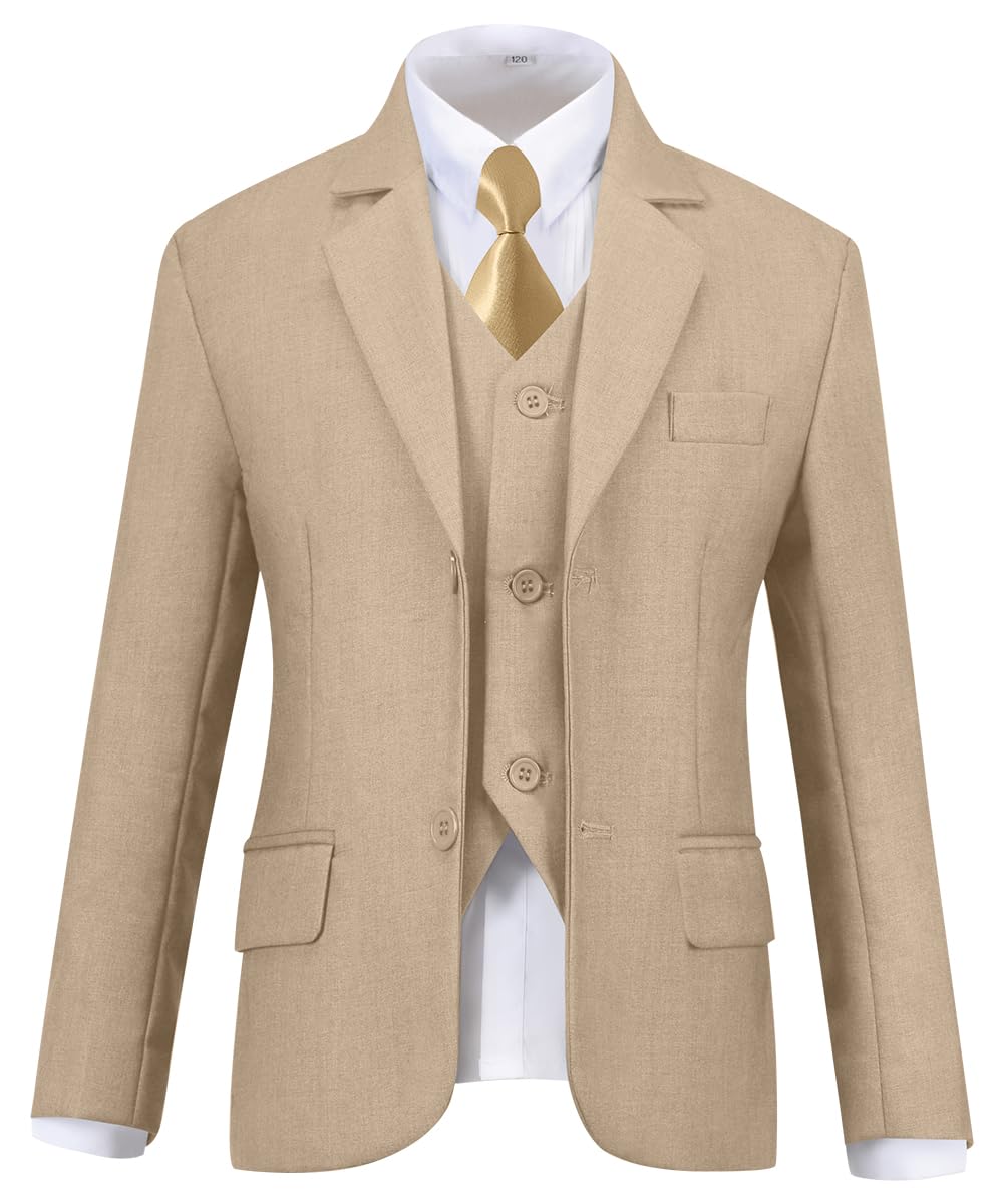 Visaccy Suit for Boys 5 Pieces Kids Tuxedo Boy Suits Slim Fit Suits Outfit for Wedding Navy Blue Size 20