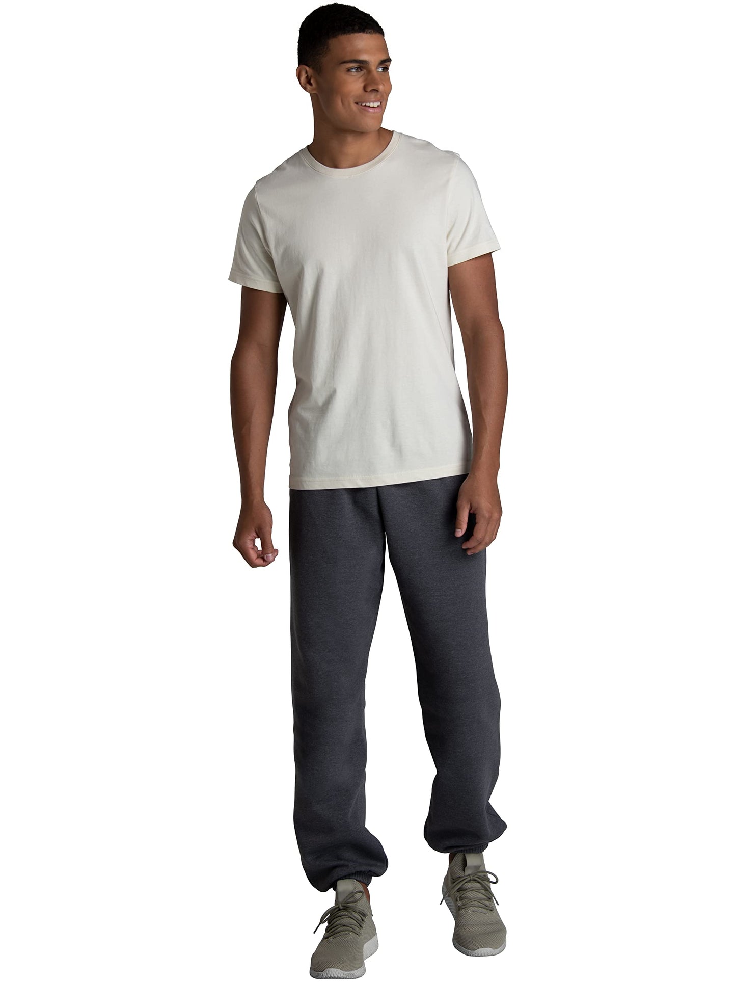 Fruit Of The Loom Mens Eversoft Fleece Elastic Bottom With Pockets, Relaxed Fit, Moisture Wicking, Breathable Sweatpants, Black, X-Large US